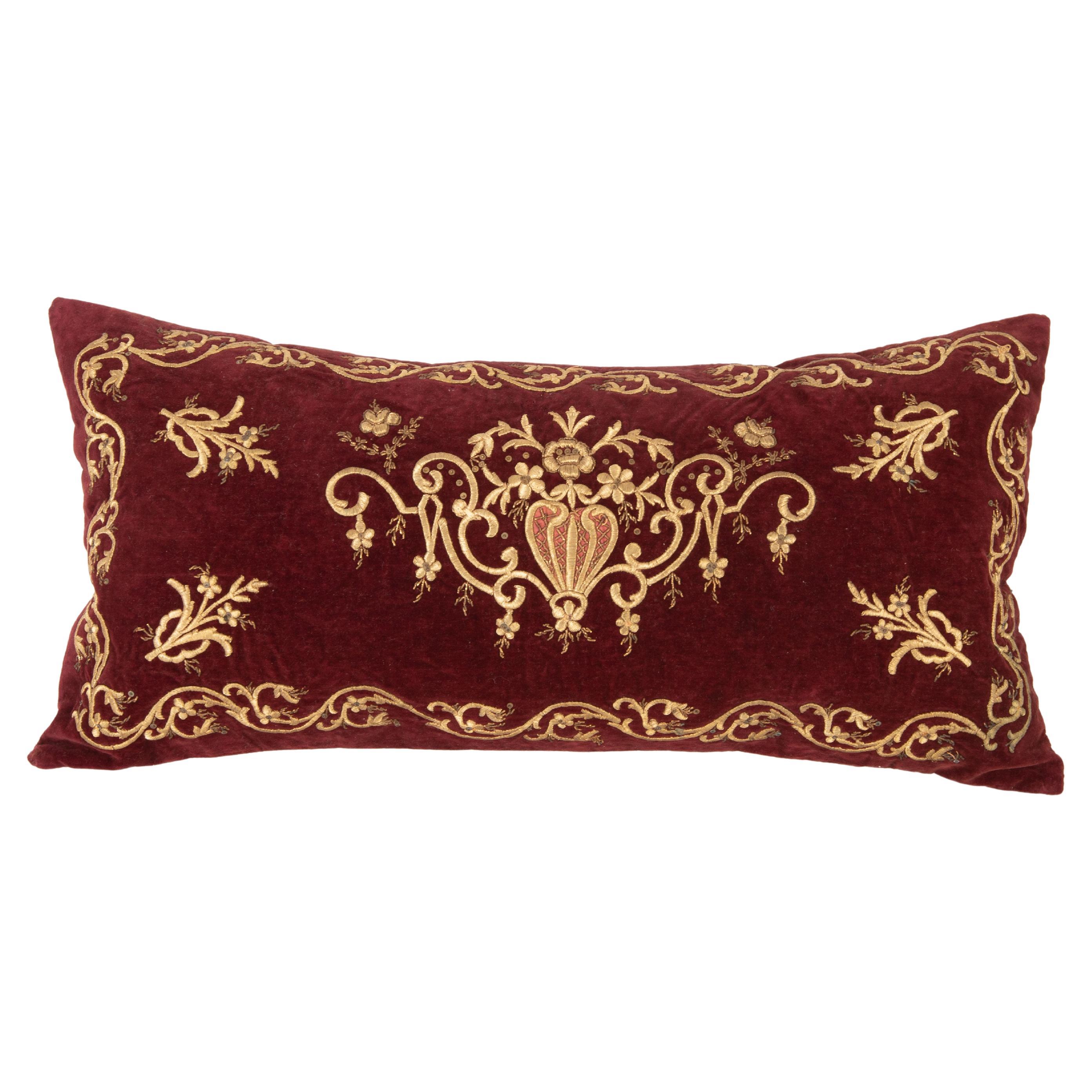Couvercle d'oreiller ottoman Sarma en velours de soie ancien, L 19ème siècle
