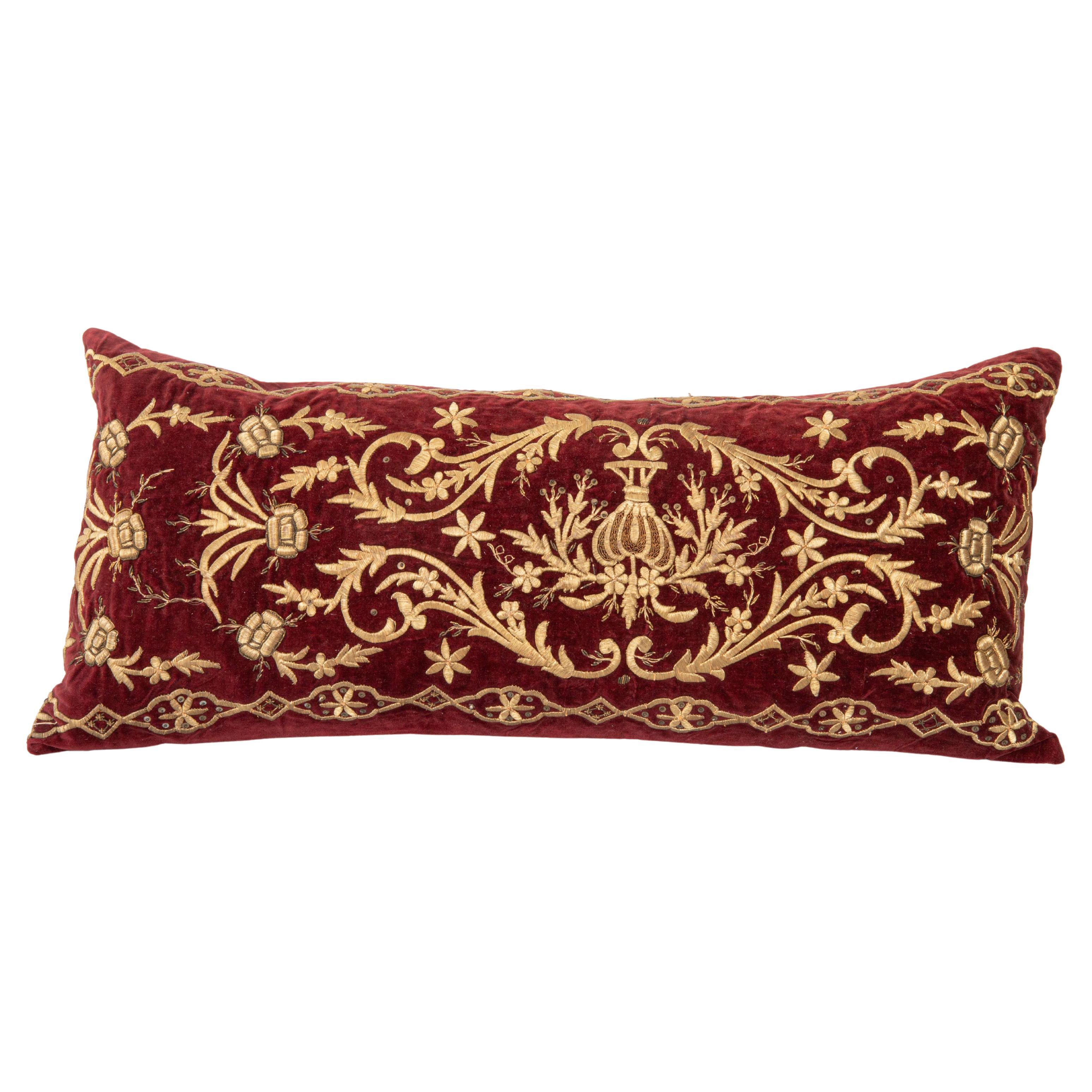Couvercle d'oreiller Sarma en velours de soie antique, fin du 19ème siècle