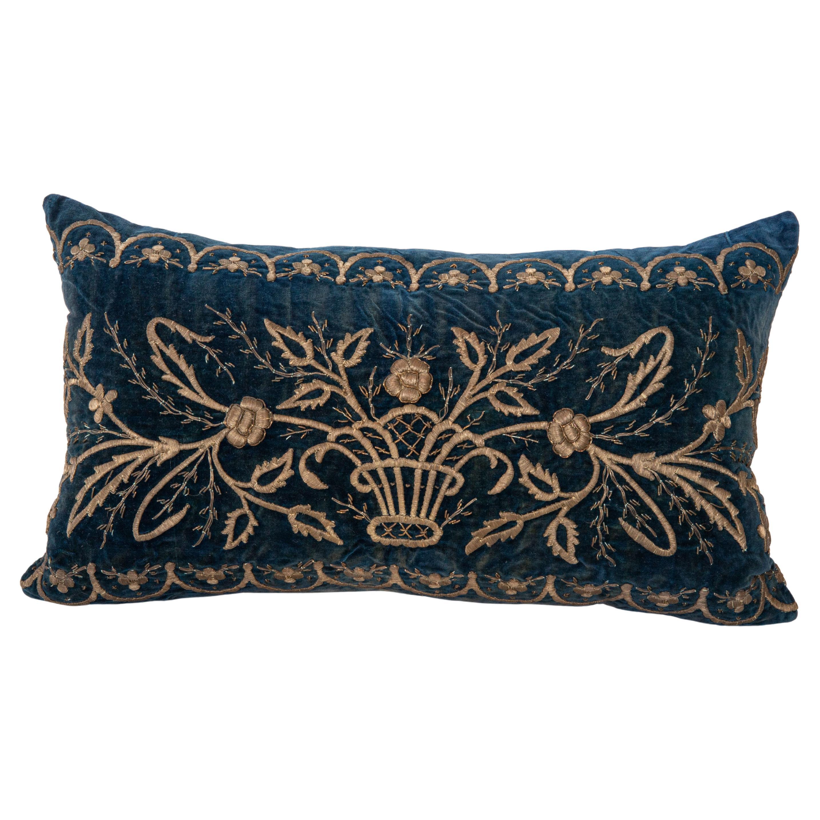 Antique Silk Velvet Ottoman Sarma Pillow Cover, L 19th Century For Sale