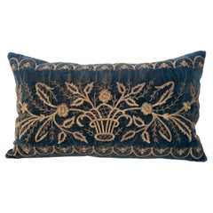 Antique Silk Velvet Ottoman Sarma Pillow Cover, L 19th Century