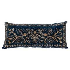 Antique Silk Velvet Ottoman Sarma Pillow Cover, L 19th Century