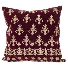 Antique Silk Velvet Ottoman Violet Sarma Pillow Cover, L 19th C/ E 20th C