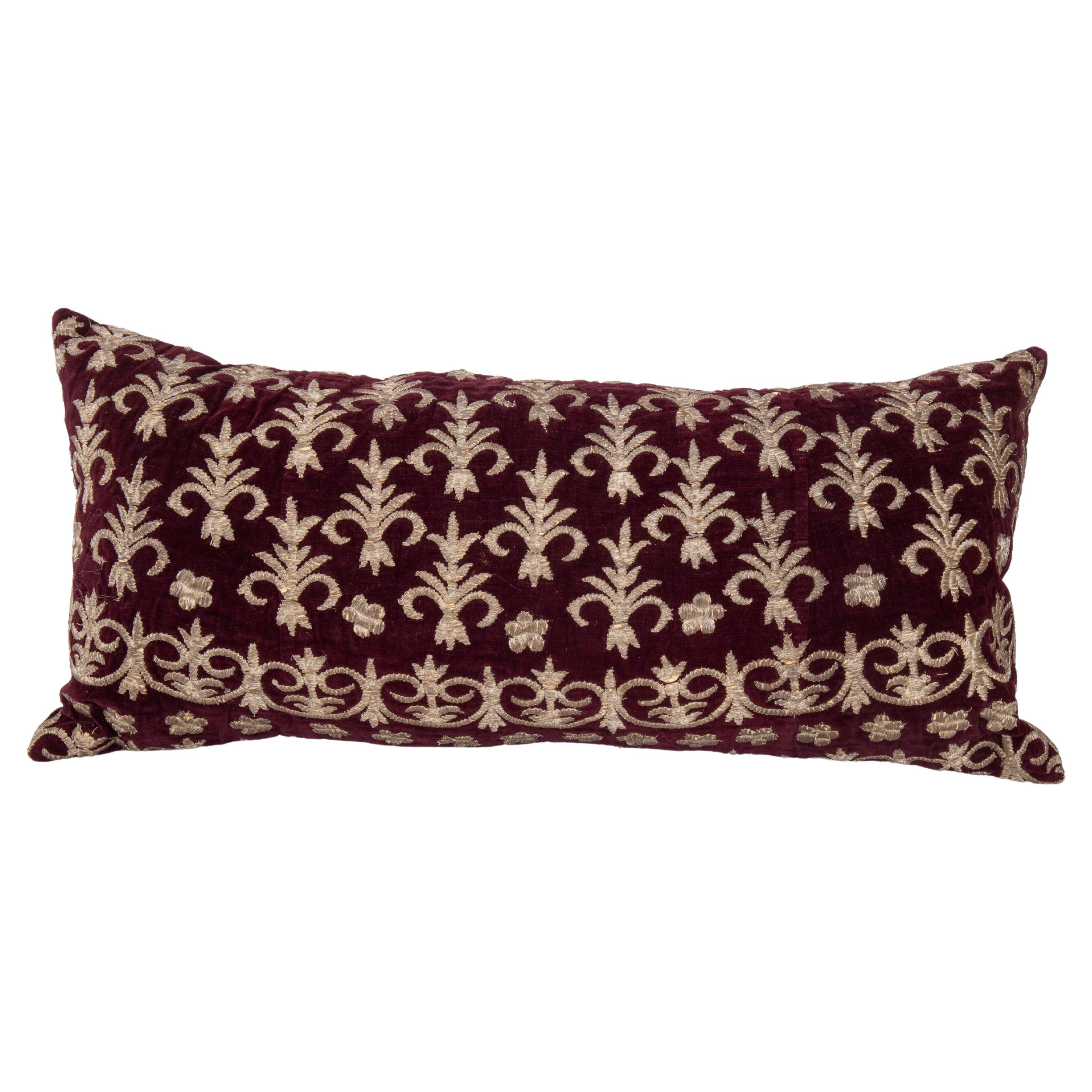 Antique Silk Velvet Ottoman Violet Sarma Pillow Cover, L 19th Century / E 20th C For Sale