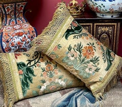 Antique Silk Velvet Pillows PAIR