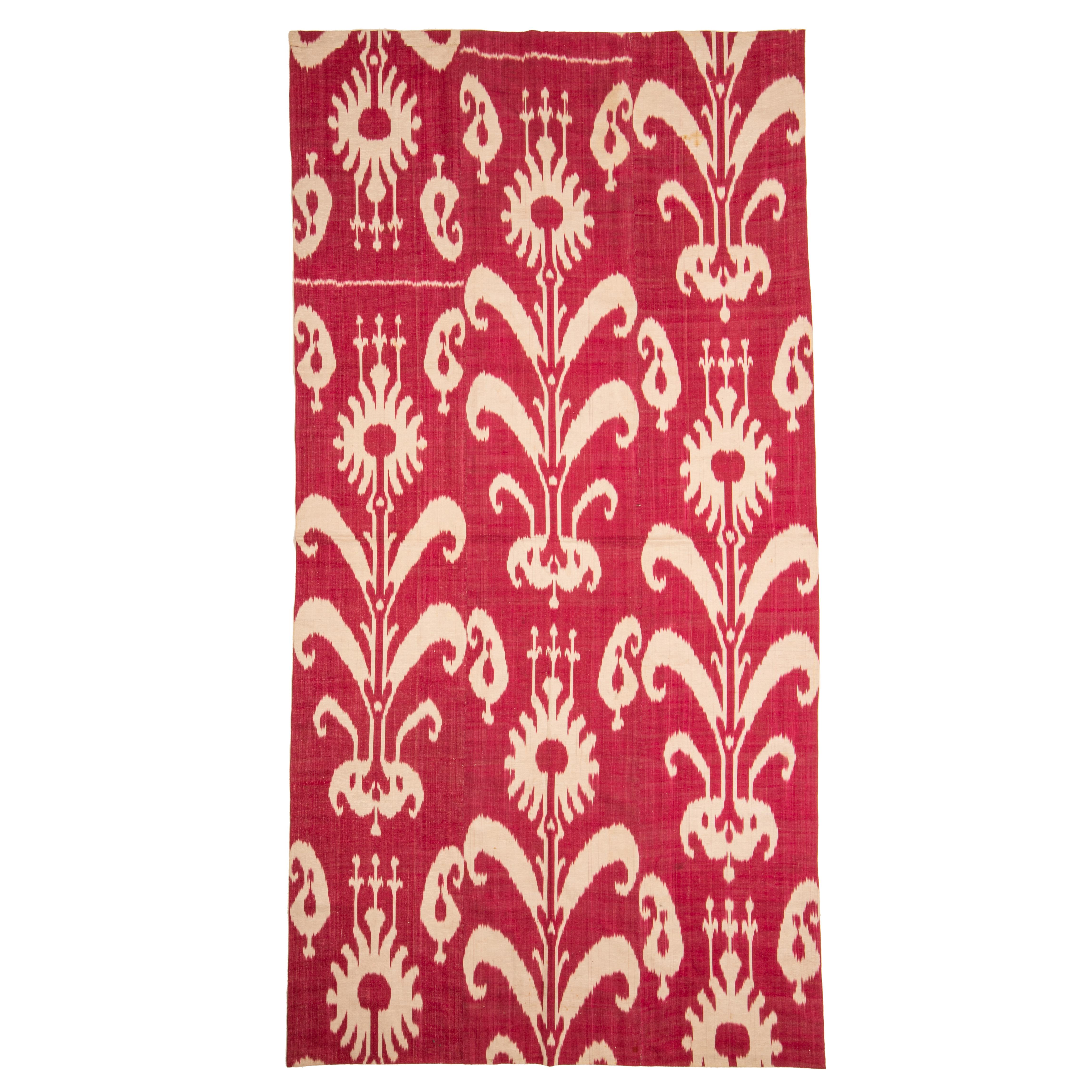 A late 19th C. Ikat panel with silk warp and cotton weft. IN rather good condition except one small patch.. 