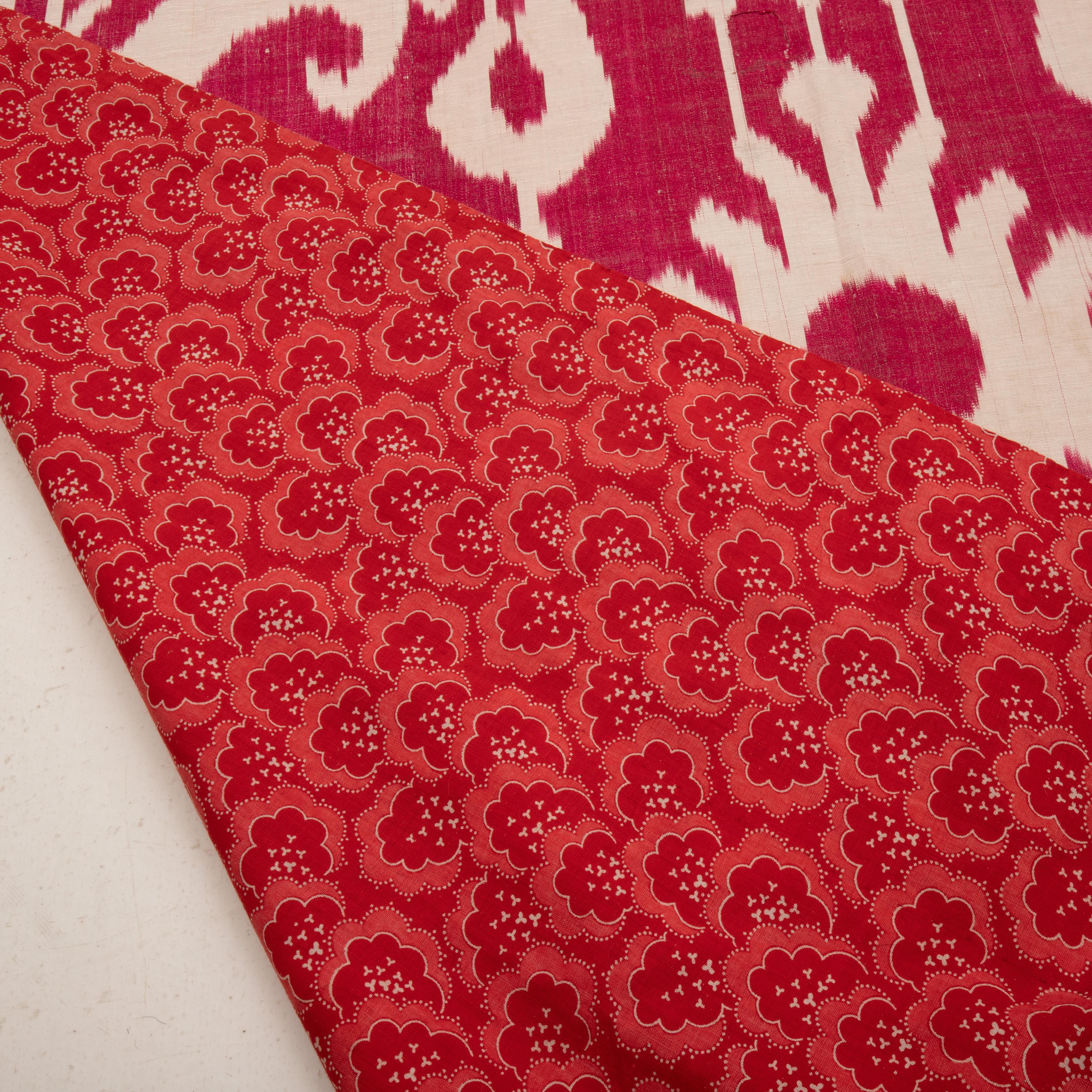 Antique Silk Warp Cotton Weft Ikat Panel, Uzbekistan, Central Asia, late 19th C. For Sale 2