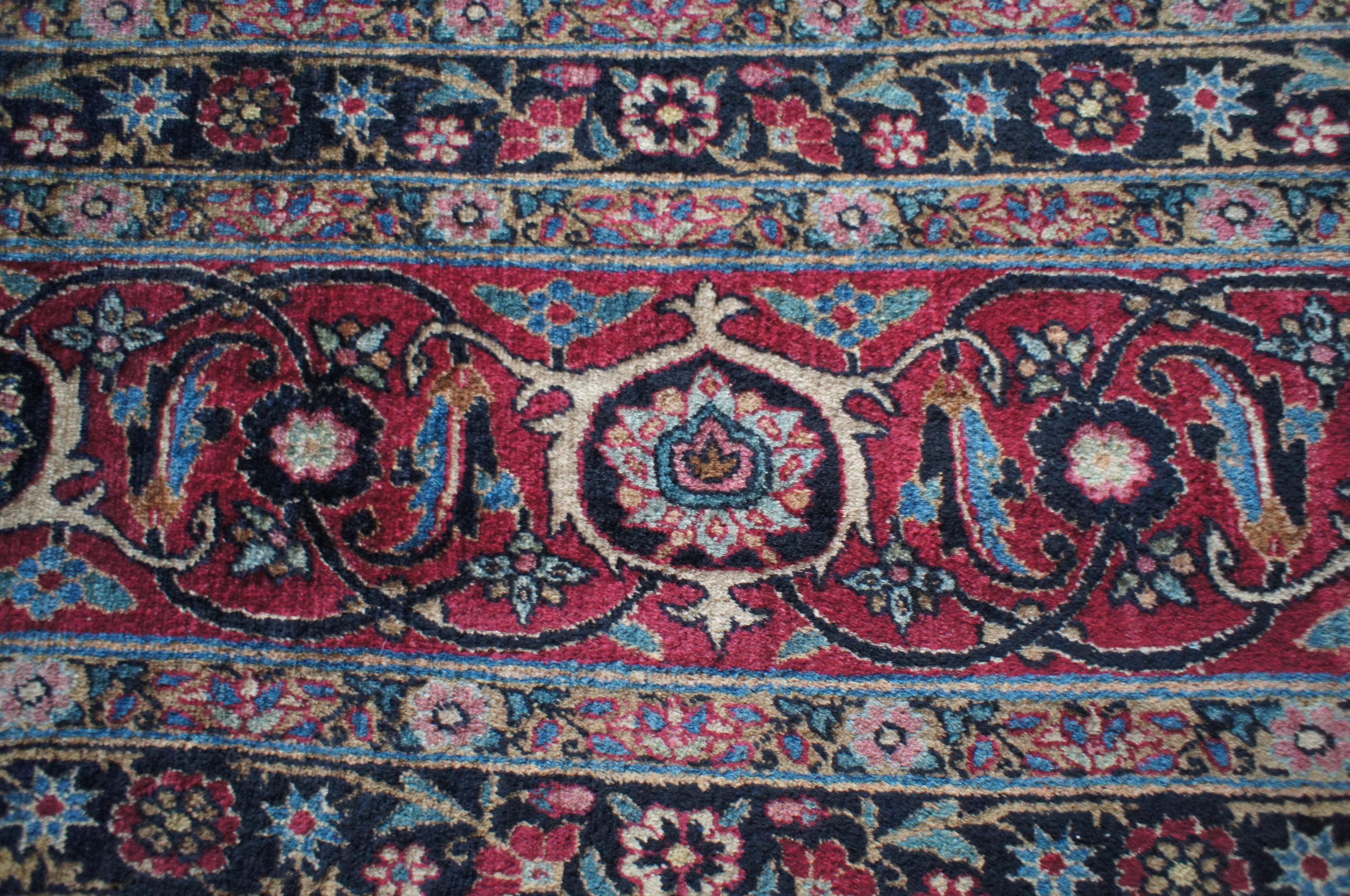 Antique Silk Wool Tabriz Persian Hand Knotted Geometric Bokhara Palace Rug For Sale 7