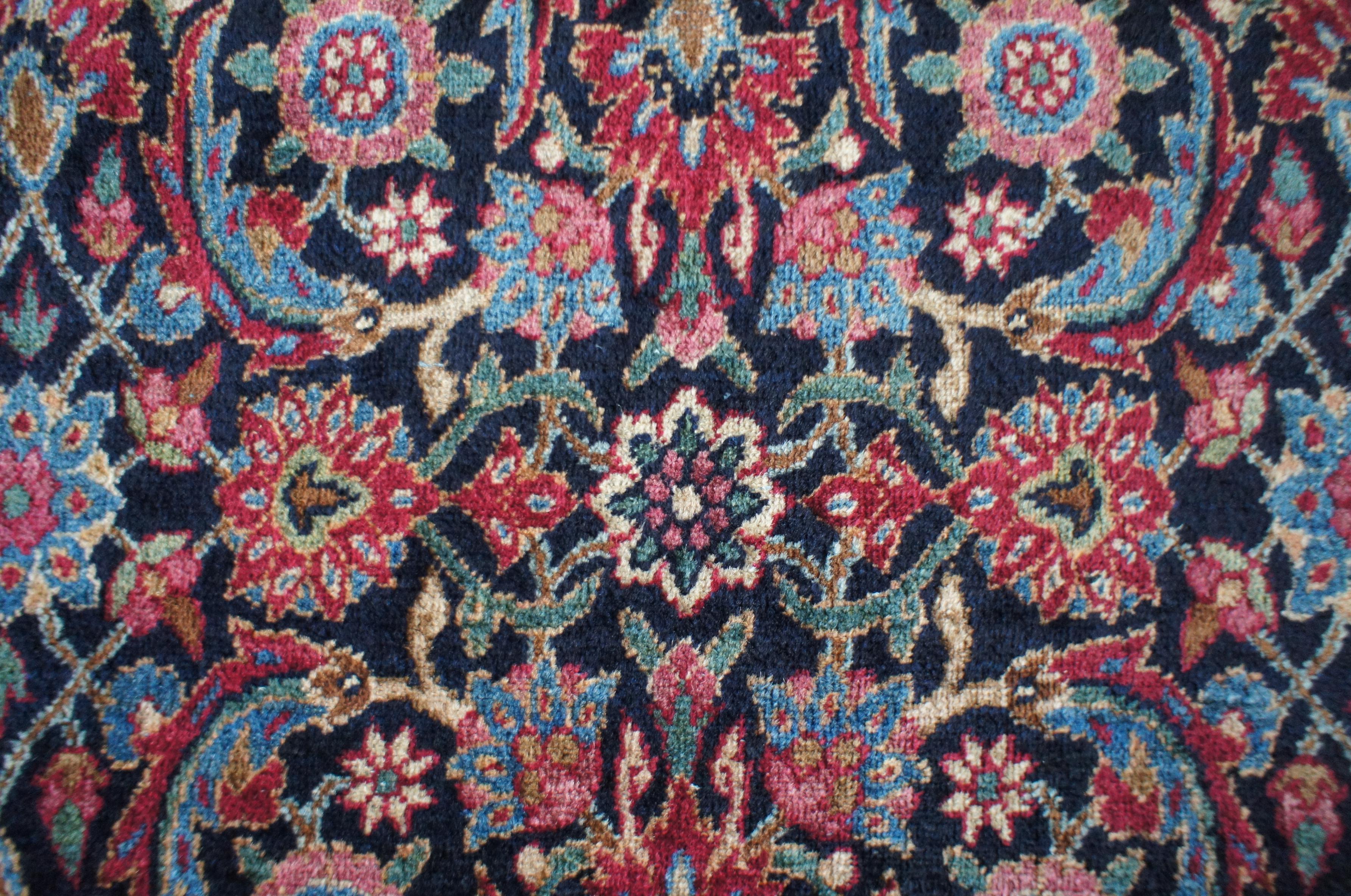 Antique Silk Wool Tabriz Persian Hand Knotted Geometric Bokhara Palace Rug For Sale 5