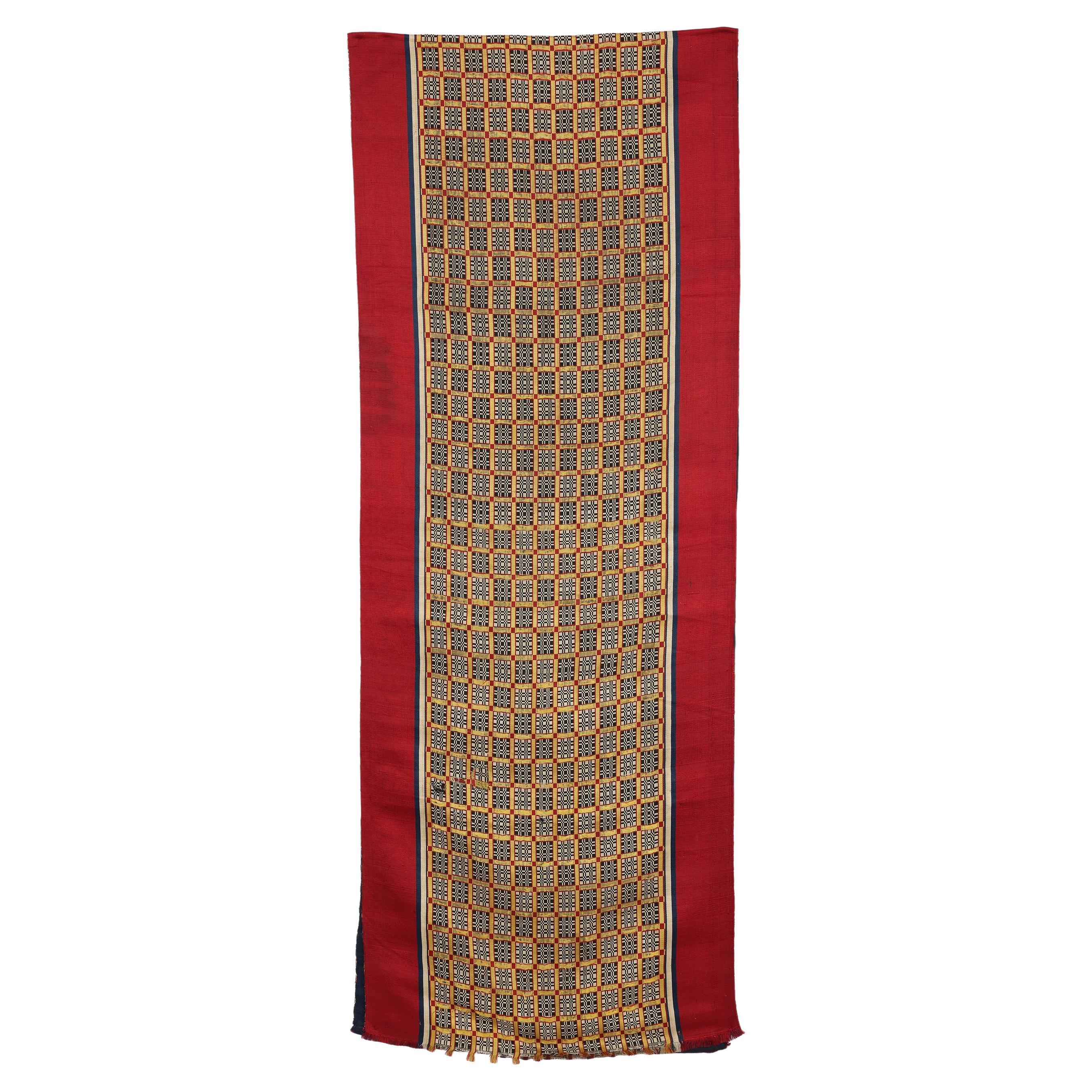 Gewebter Vorhang oder Hängeleuchter aus antiker Seide, Tetouan, Marokko