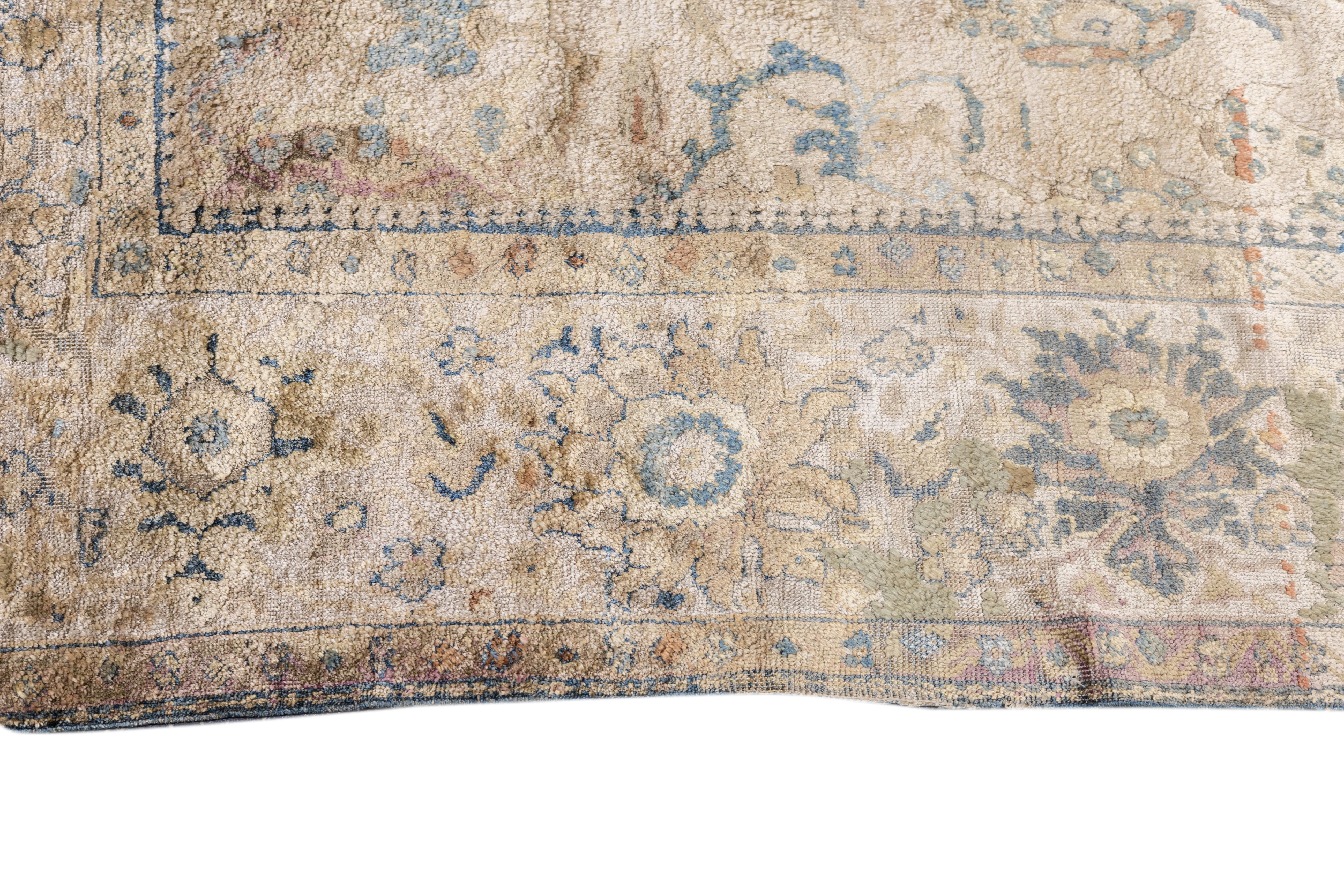 Antiker Ziegler Mahal-Teppich aus Seide 4'2'' x 6'6'' im Angebot 4
