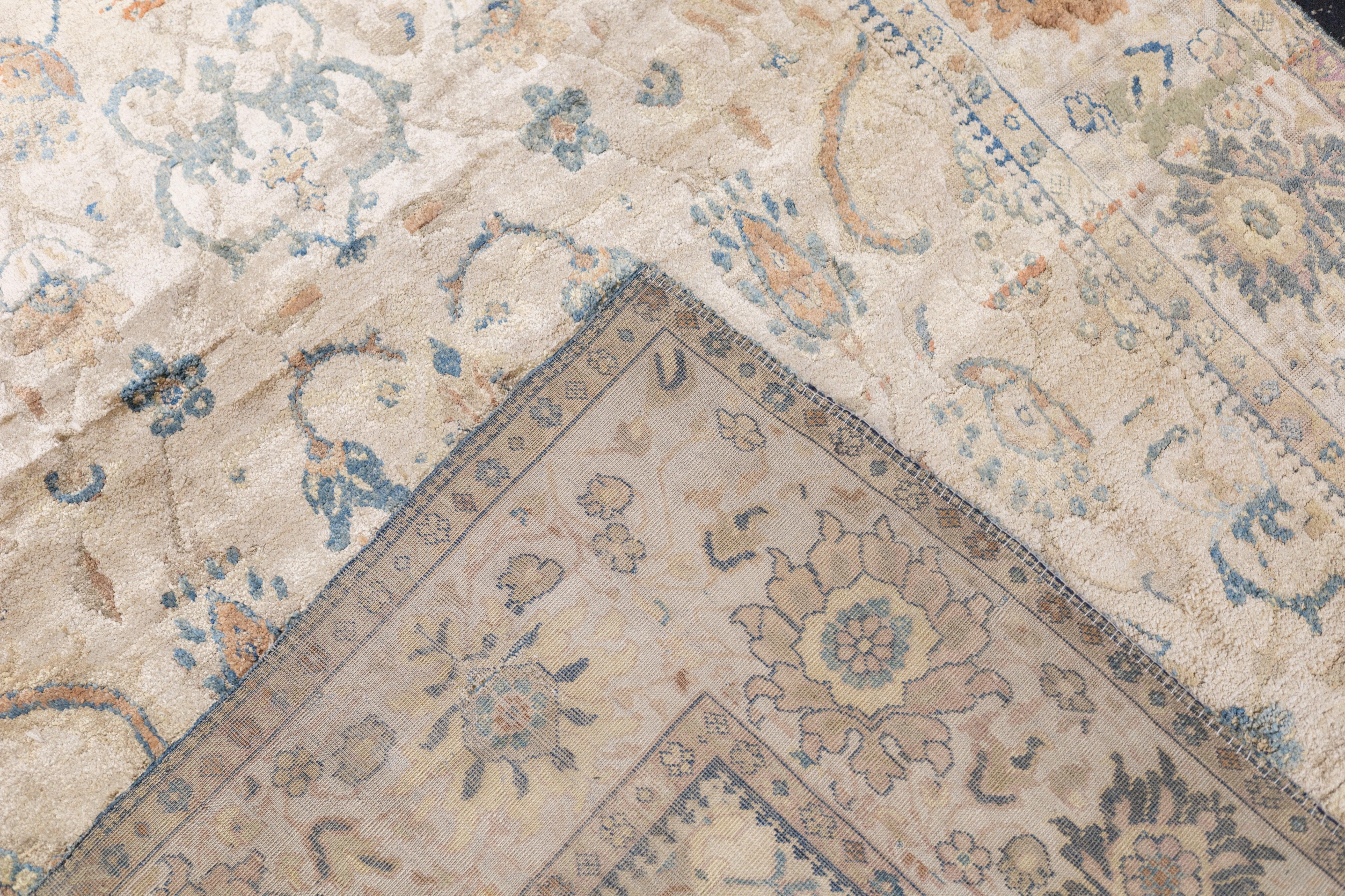 Antiker Ziegler Mahal-Teppich aus Seide 4'2'' x 6'6'' im Angebot 8
