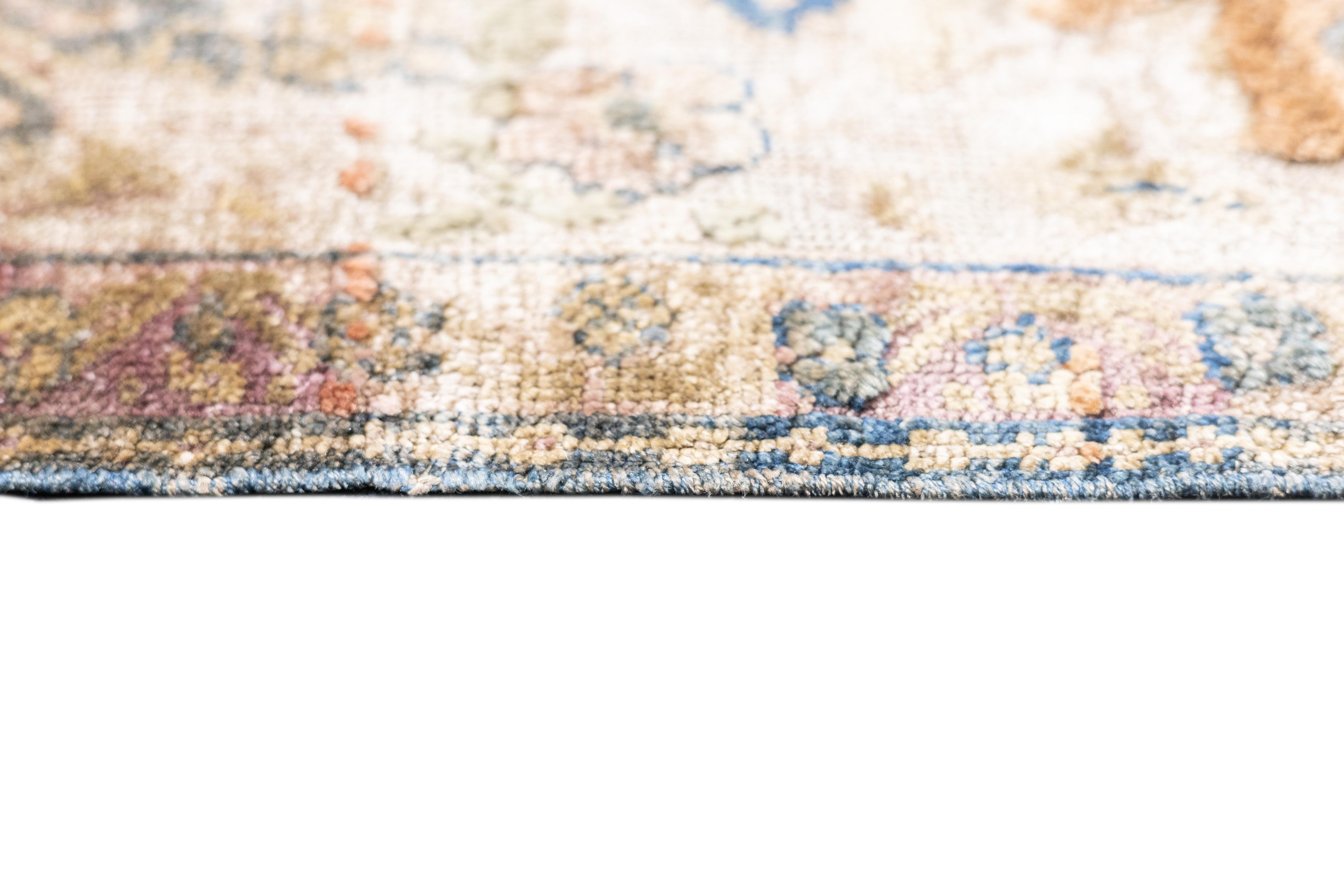 Antiker Ziegler Mahal-Teppich aus Seide 4'2'' x 6'6'' im Angebot 1