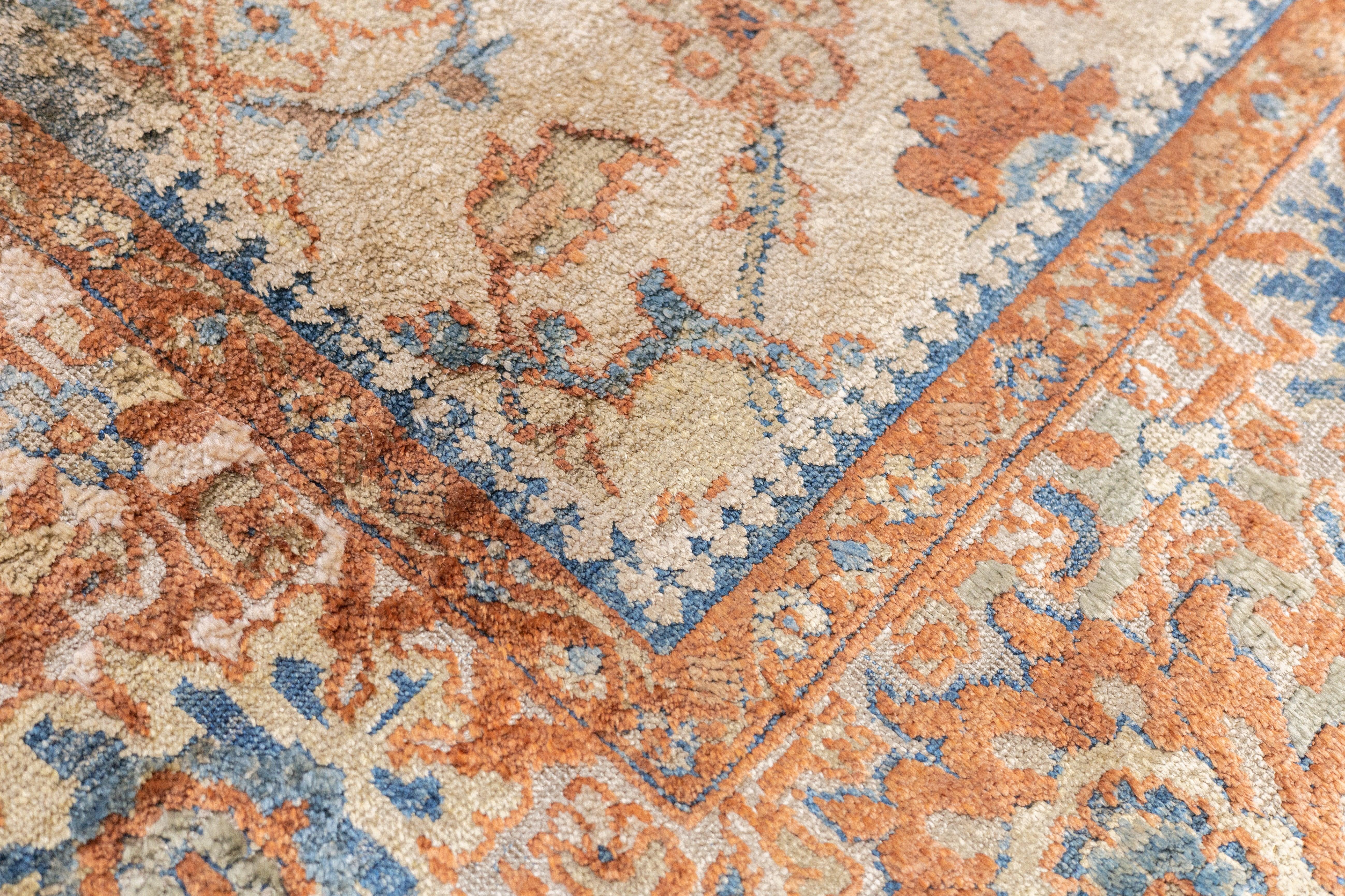 Antiker Ziegler Mahal-Teppich aus Seide 4'2'' x 6'6'' im Angebot 3
