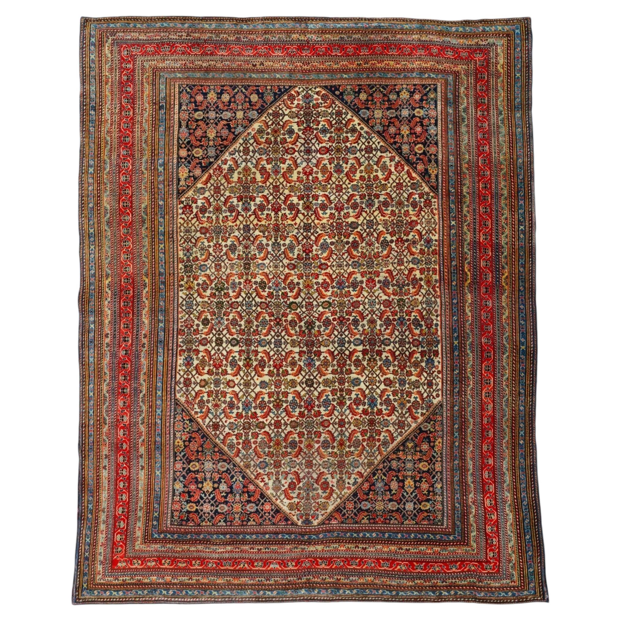 Antique Silkweft Rug - Late 19th Century Area Rug, Natural Dyed