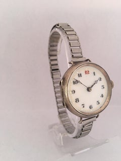Antique Silver Ladies Mechanical Trench Watch