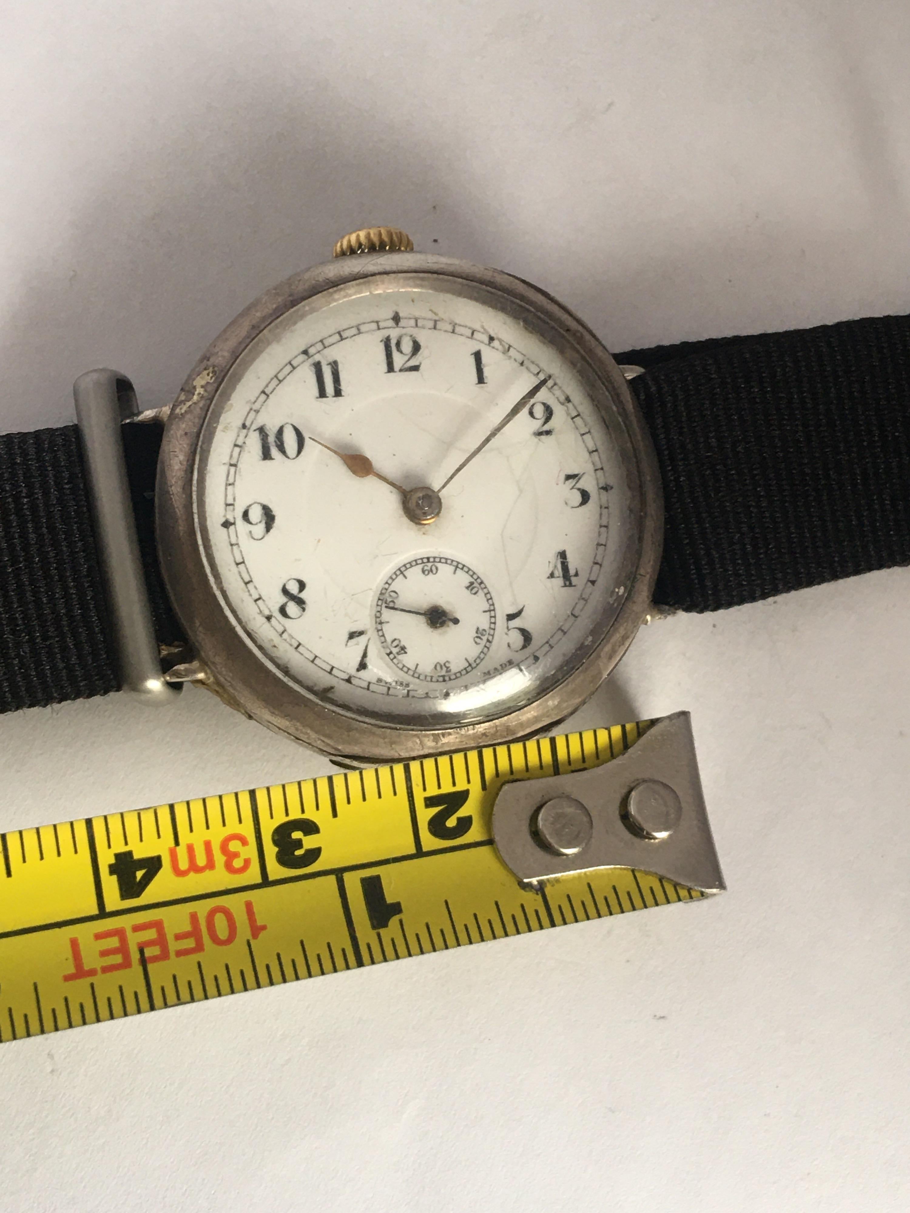 Antique Silver Mechanical Trench Watch 6