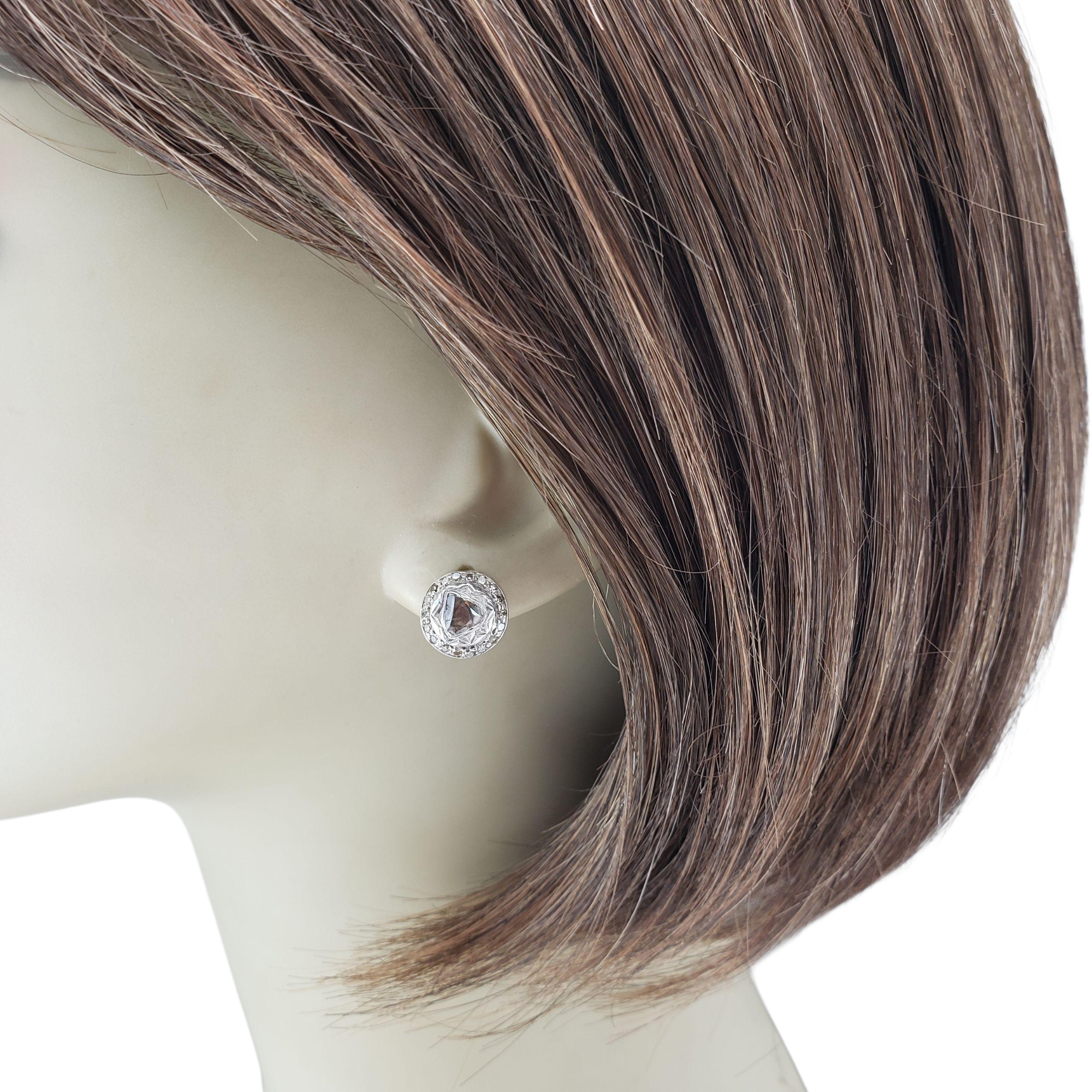 Boucles d'oreilles anciennes en argent/or jaune 9K avec diamants taillés en rose #22490 en vente 1