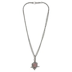 Antique Silver Albert Chain with 9KT Gold Shield, Birmingham 1926