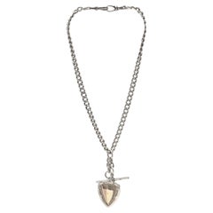 Antique Silver Albert Chain with 9KT Gold Shield, Birmingham 1933