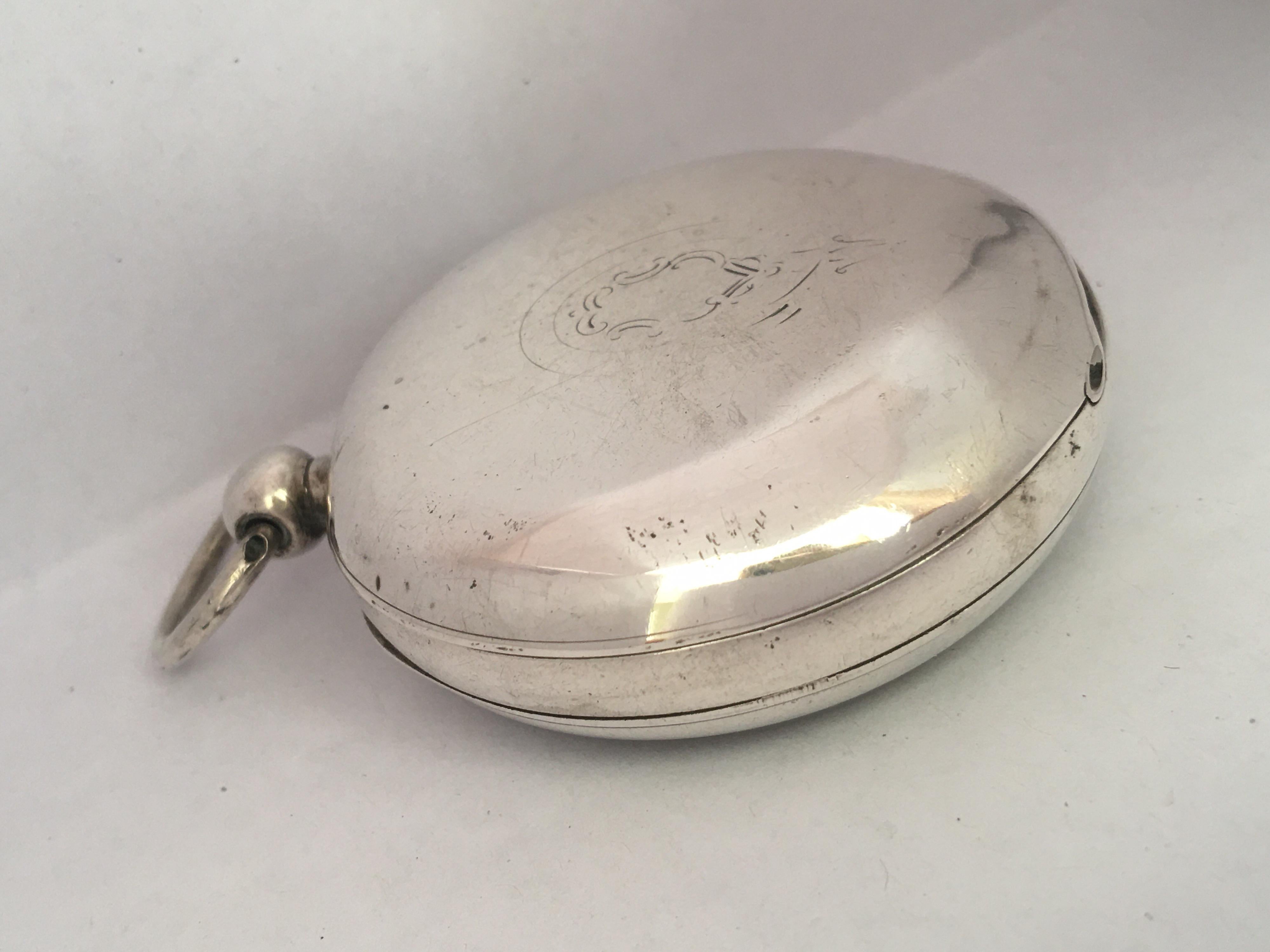 Antique Silver American Watch Co. Waltham Mass Key-Winding Pocket Watch For Sale 9