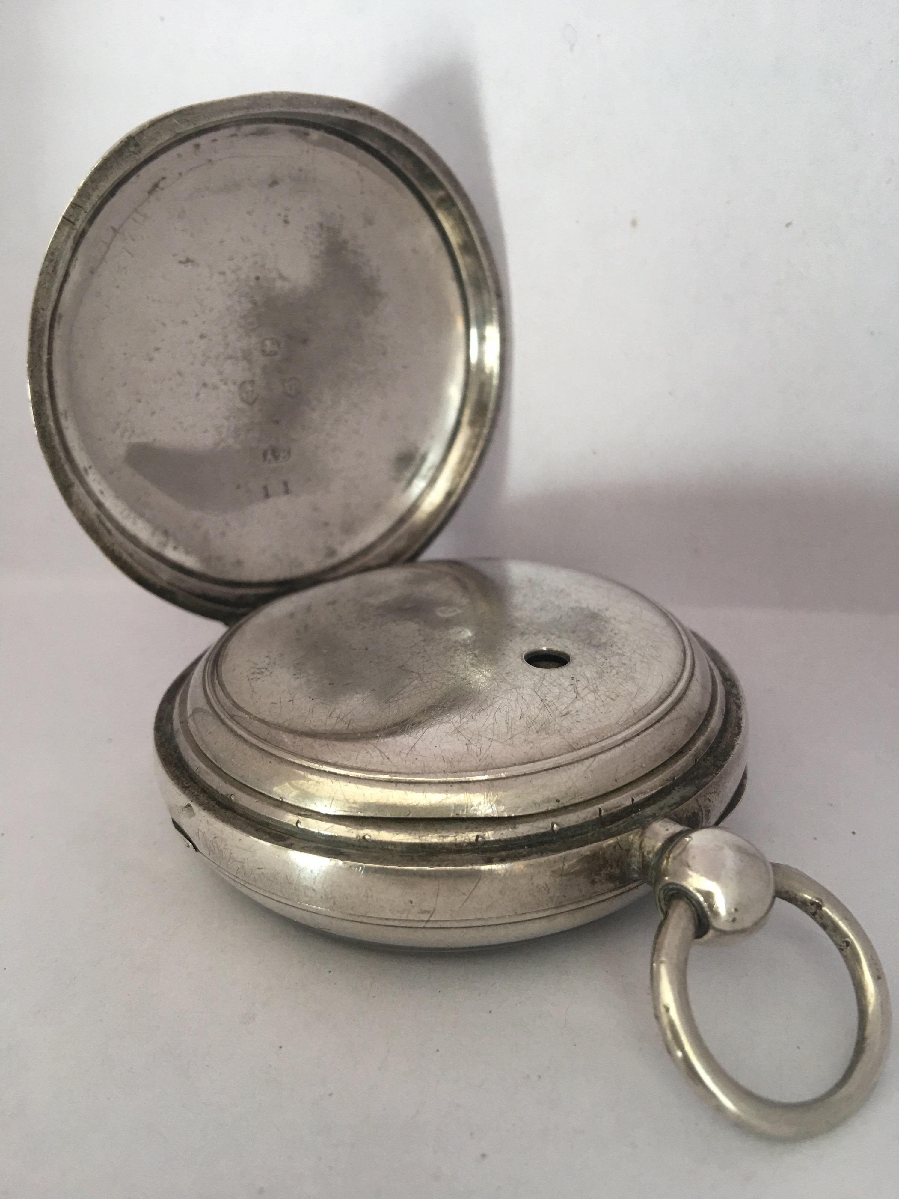 Women's or Men's Antique Silver American Watch Co. Waltham Mass Key-Winding Pocket Watch For Sale