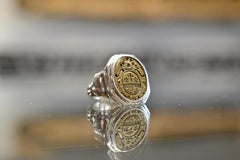 Antique Silver and Bronze Signet Men's Ring