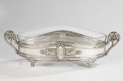 Antique Silver and Crystal Serving Bowl - Empire Style