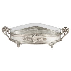 Antique Silver and Crystal Serving Bowl - Empire Style