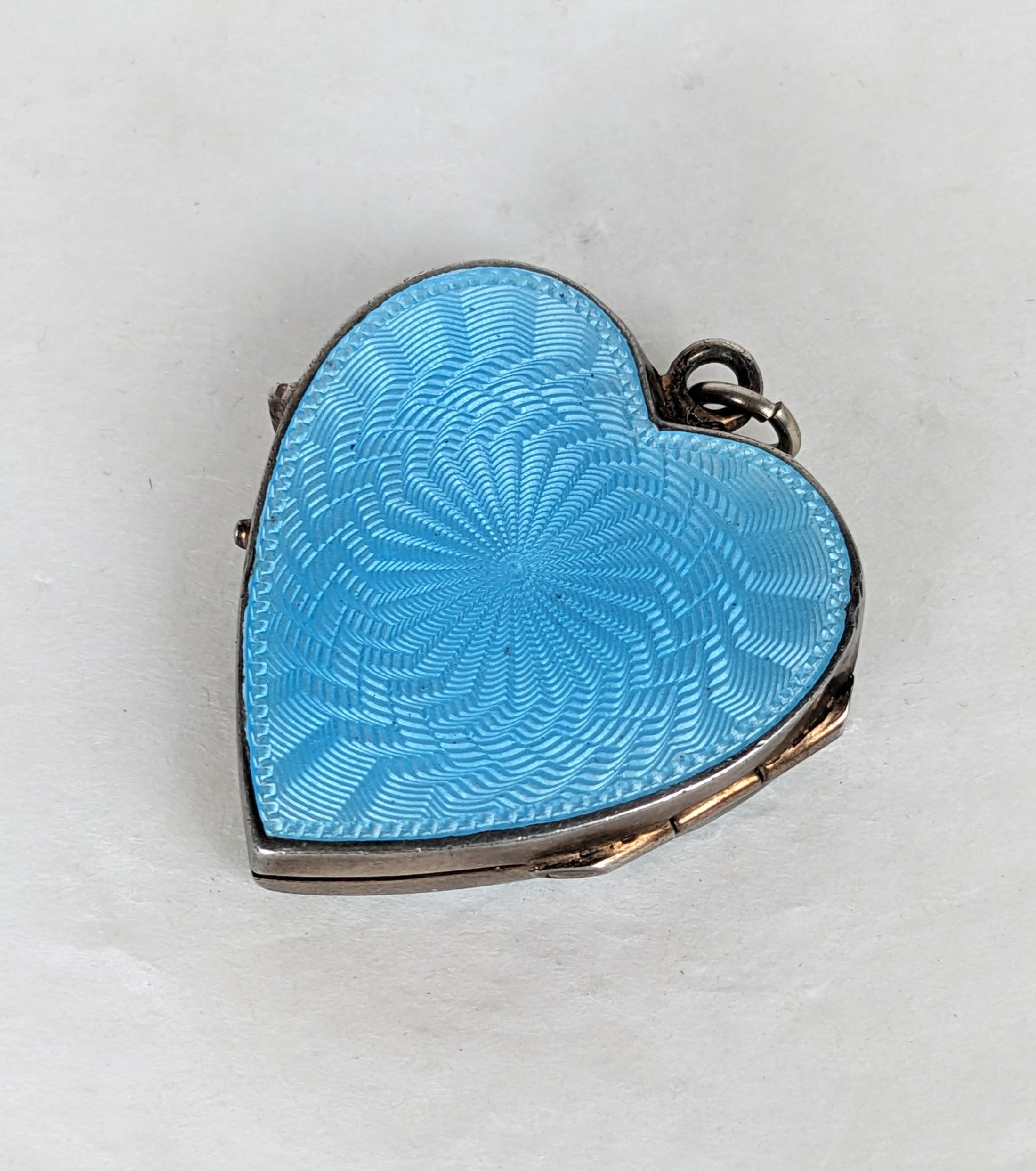 Women's or Men's Antique Silver and Enamel Edelweiss Locket