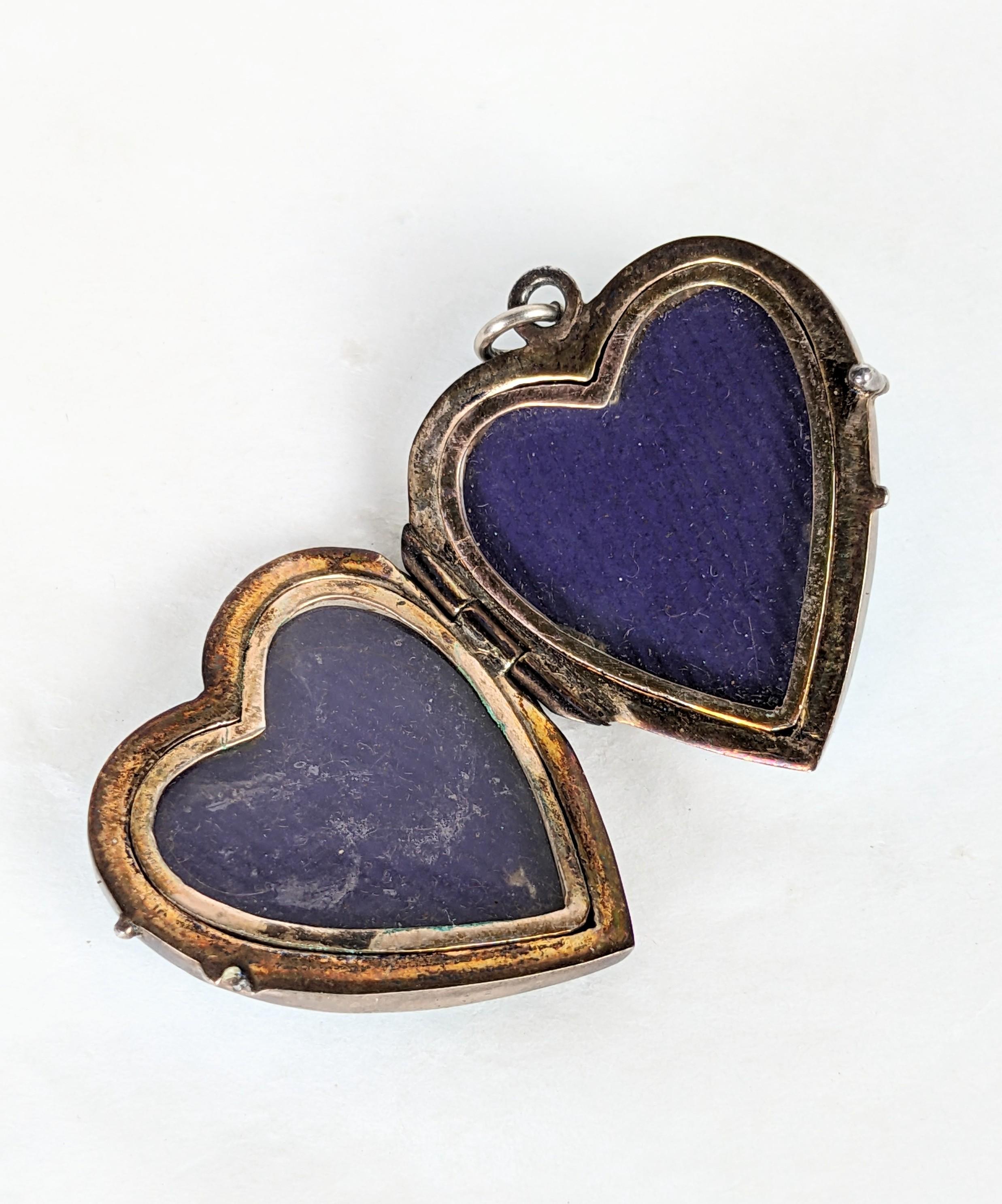Antique Silver and Enamel Edelweiss Locket 1