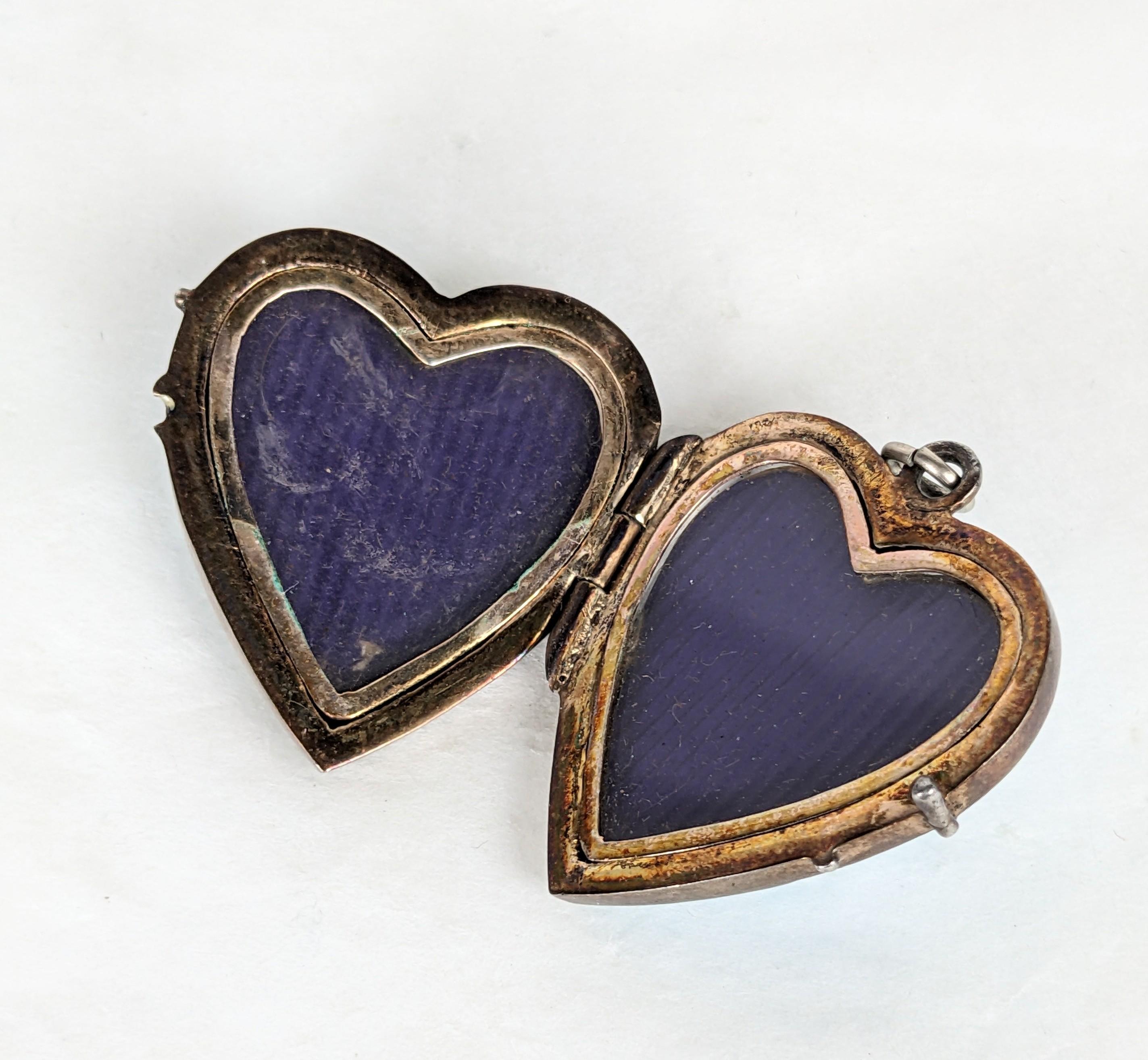 Antique Silver and Enamel Edelweiss Locket 2