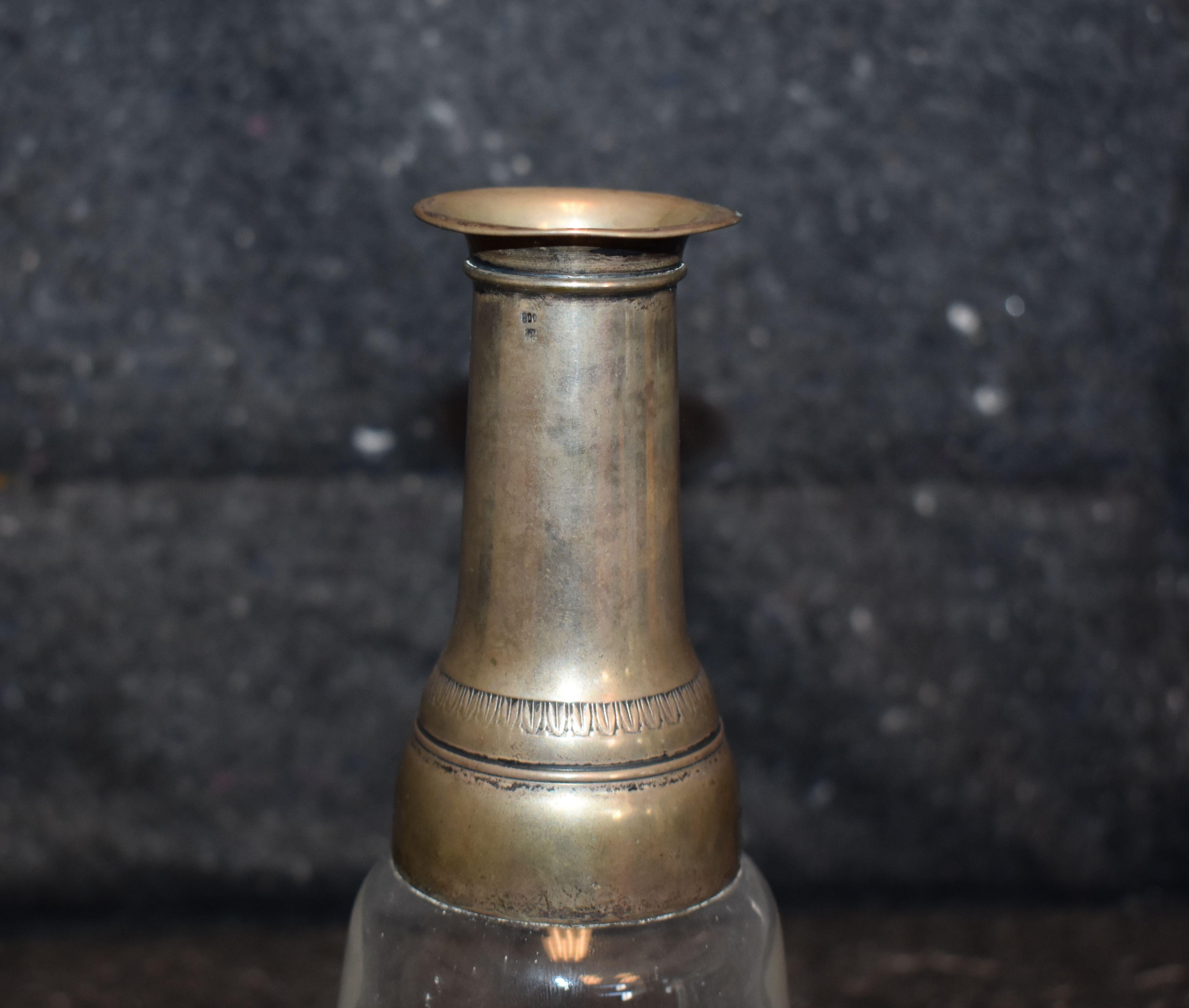 Decanter antico in argento e vetro In condizioni buone in vendita a Cathedral City, CA