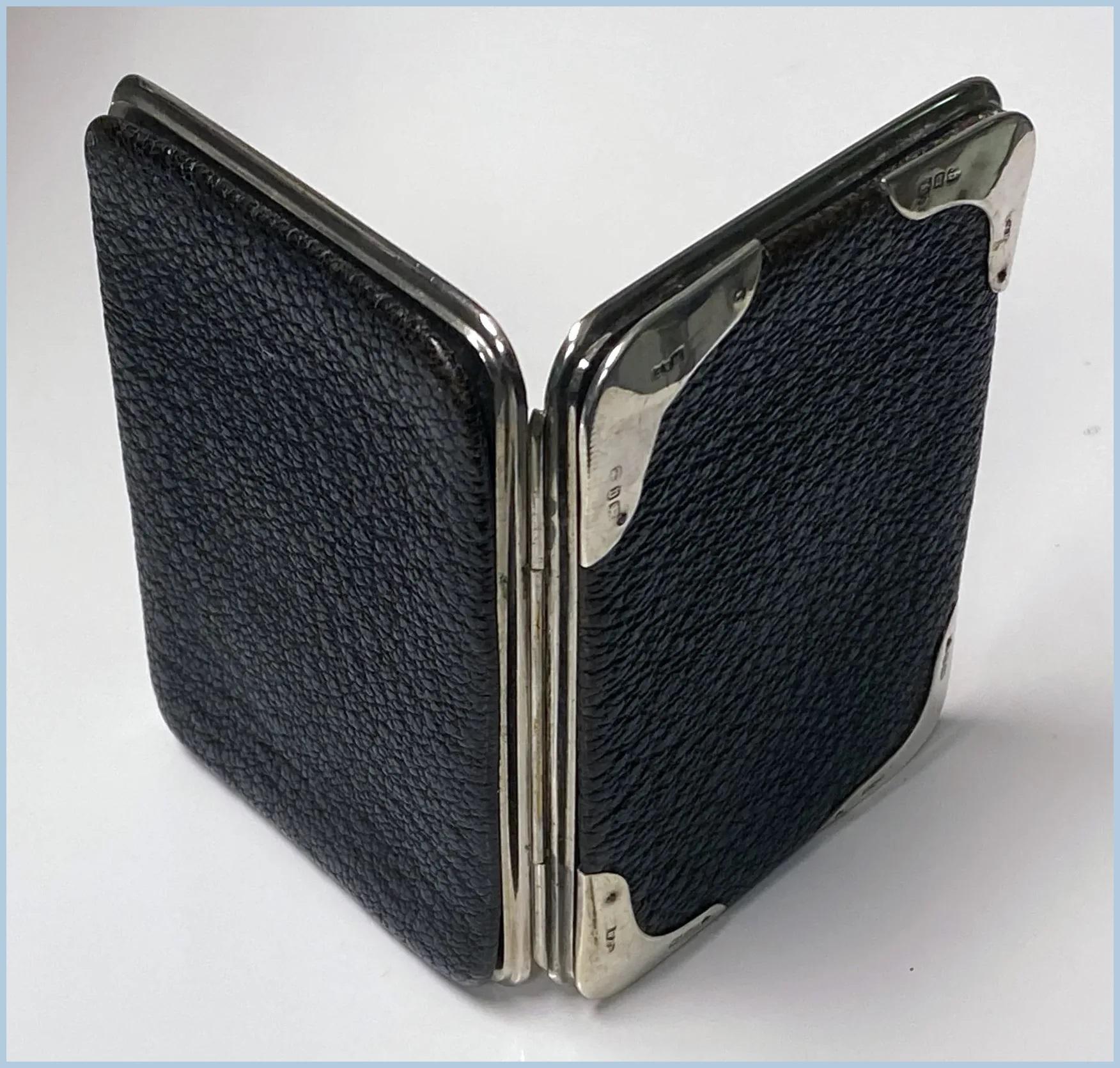 Antike Silber- und Leder-Wallet-Taschenhalter Birmingham 1895 W. Ellwick 4