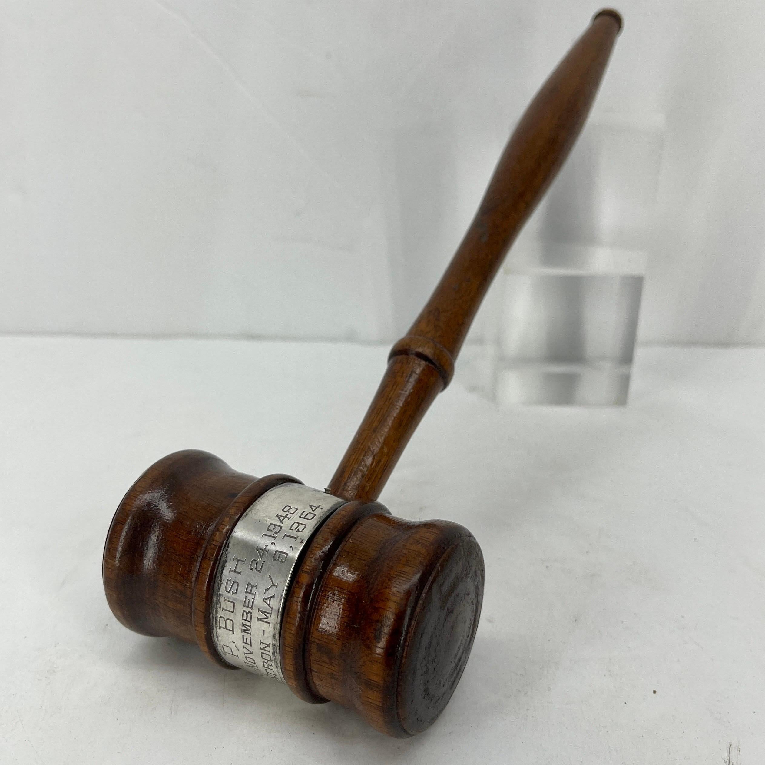 Antique Silver and Wooden Presentation Judge's Gavel, circa 1960s For Sale 1