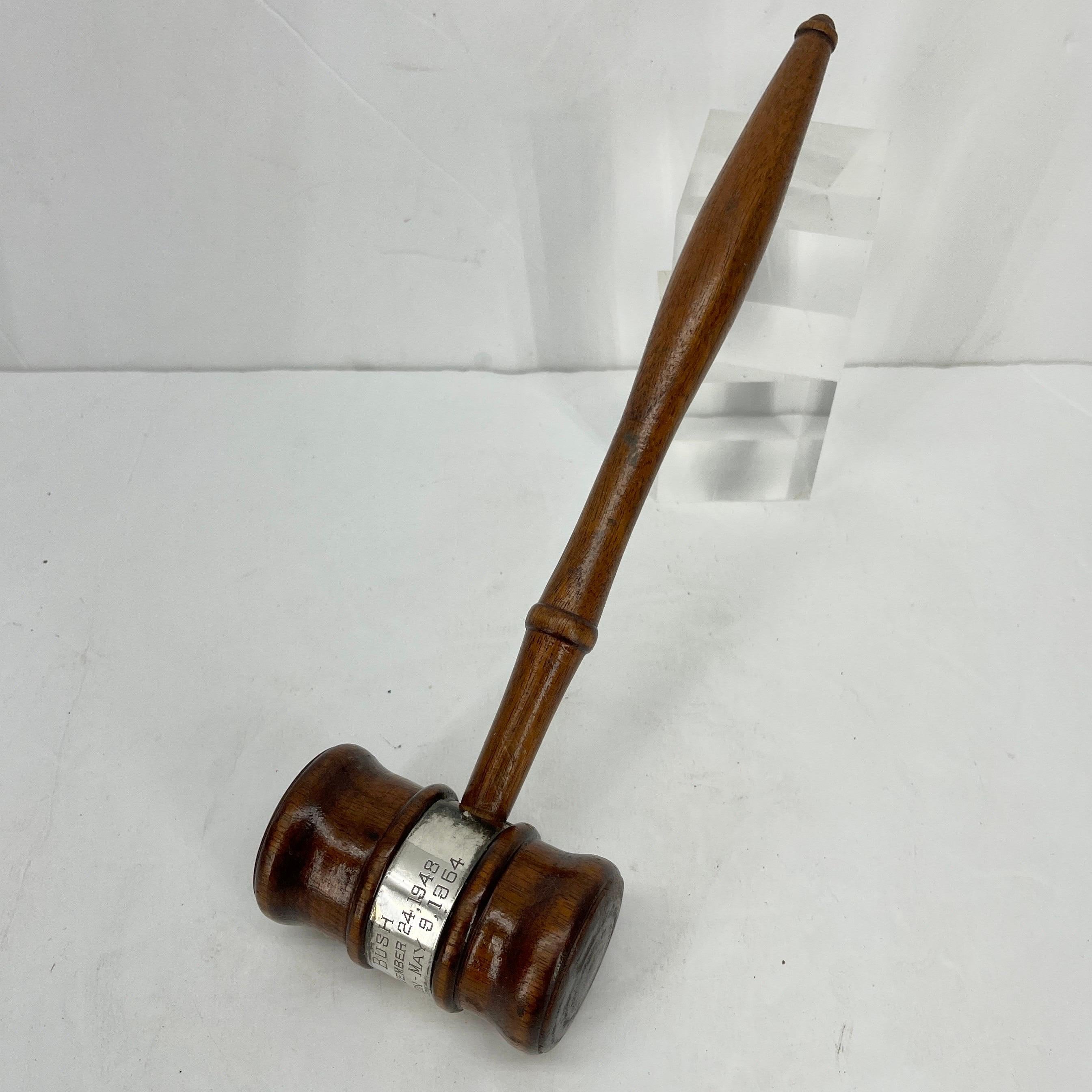 Antique Silver and Wooden Presentation Judge's Gavel, circa 1960s For Sale 2