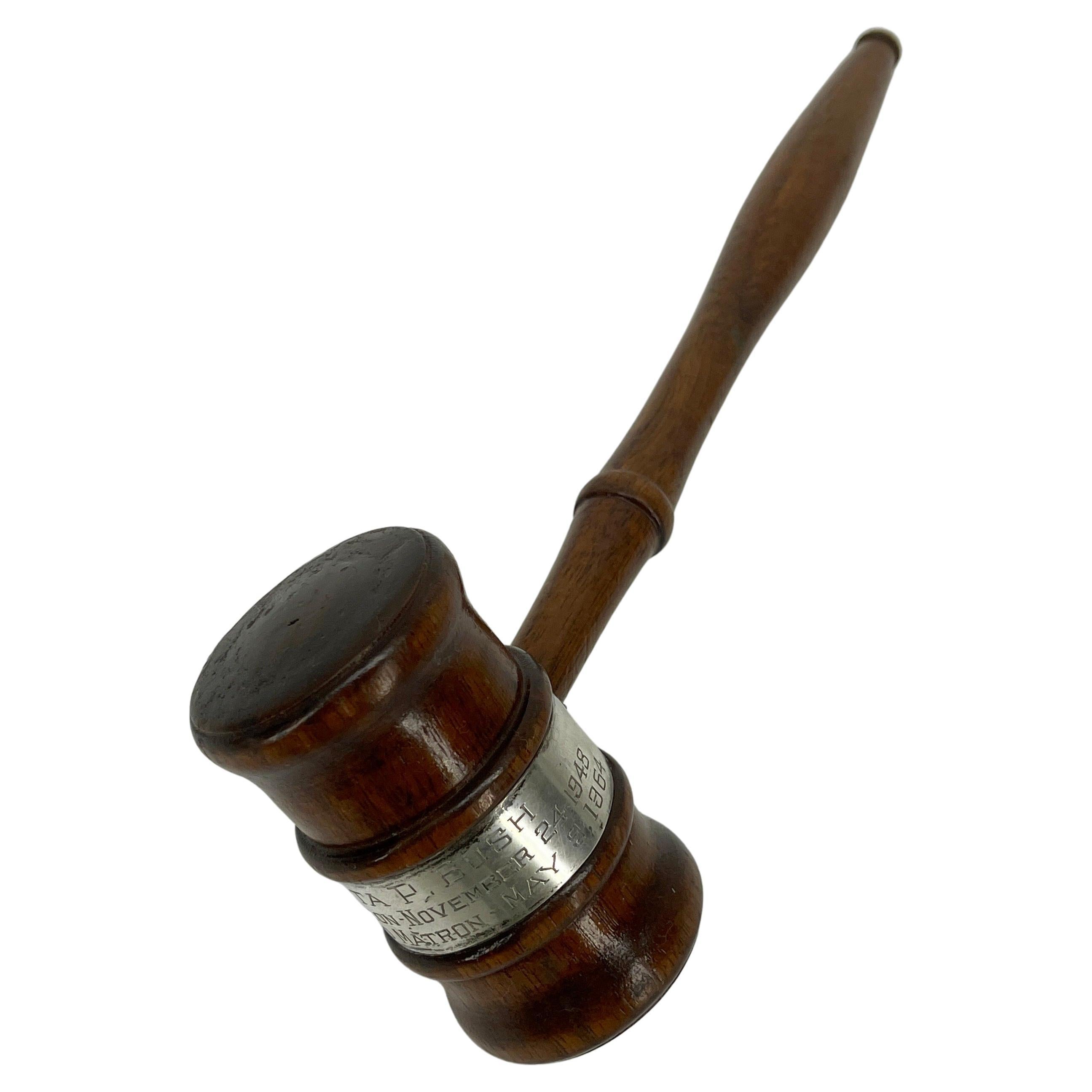 Antique Silver and Wooden Presentation Judge's Gavel, circa 1960s