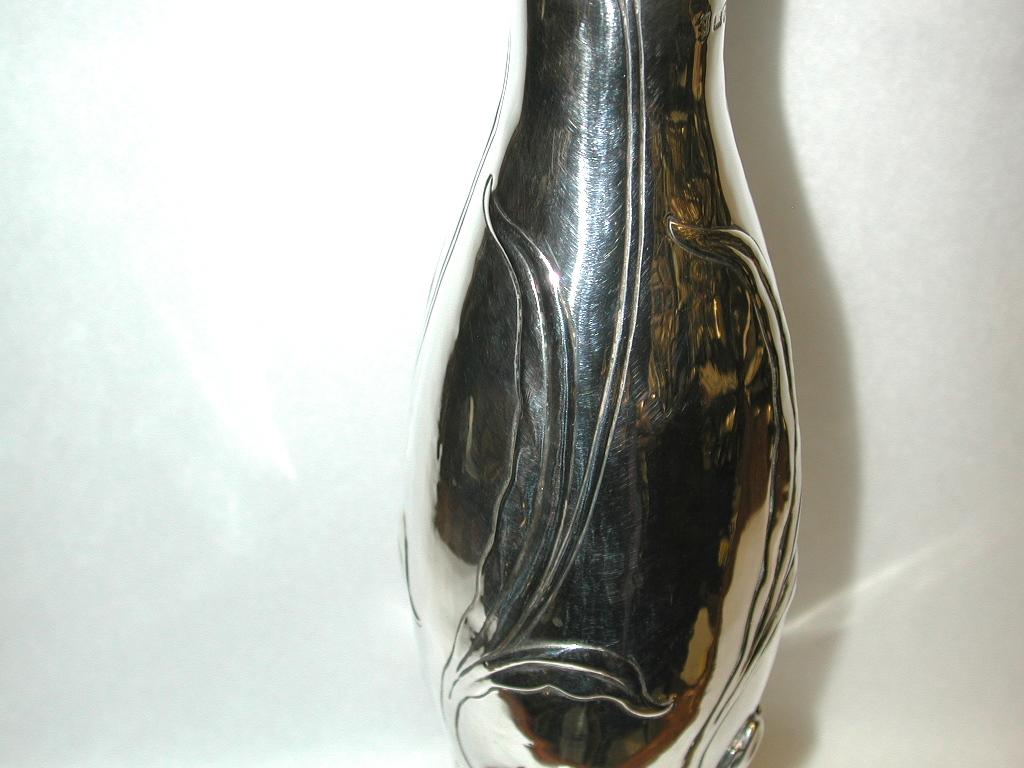Sterling Silver Antique Silver Art Nouveau Vase, Made in Chester, 1907