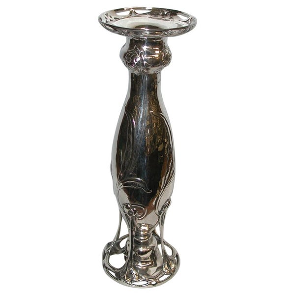 Antique Silver Art Nouveau Vase, Made in Chester, 1907
