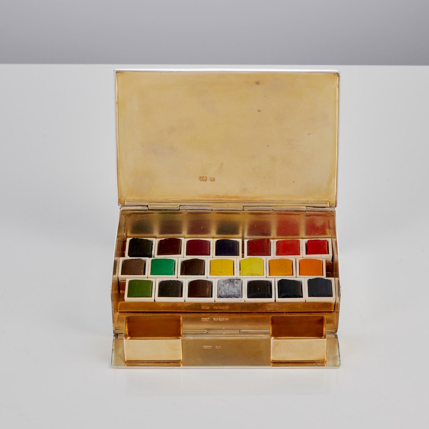 Antike Silberkünstler-Gemäldebox von Harry Atkin Sheffield 1892 (Britisch) im Angebot