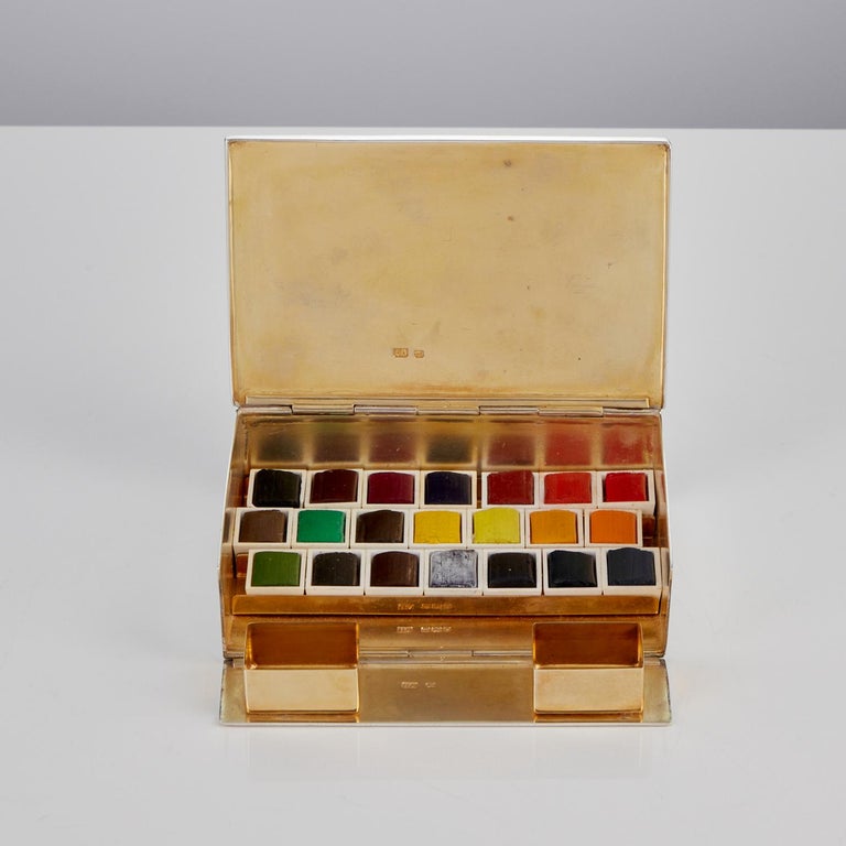 British Antique Silver Artist’s Paint Box by Harry Atkin Sheffield 1892 For Sale