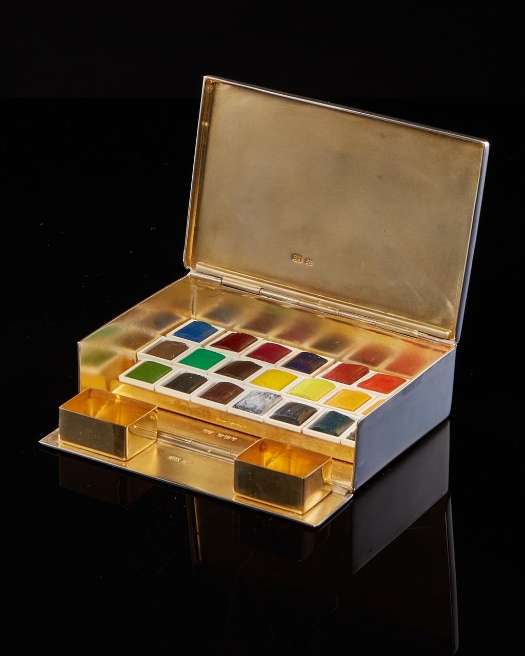 Caja de pinturas de plata antigua para artistas de Harry Atkin Sheffield 1892 en venta 2