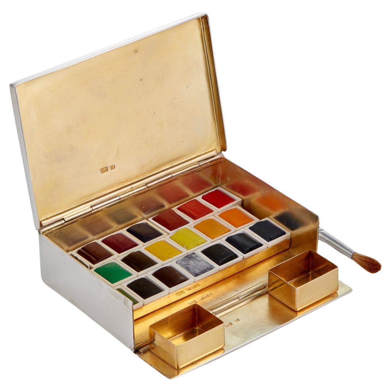 Antike Silberkünstler-Gemäldebox von Harry Atkin Sheffield 1892 im Angebot