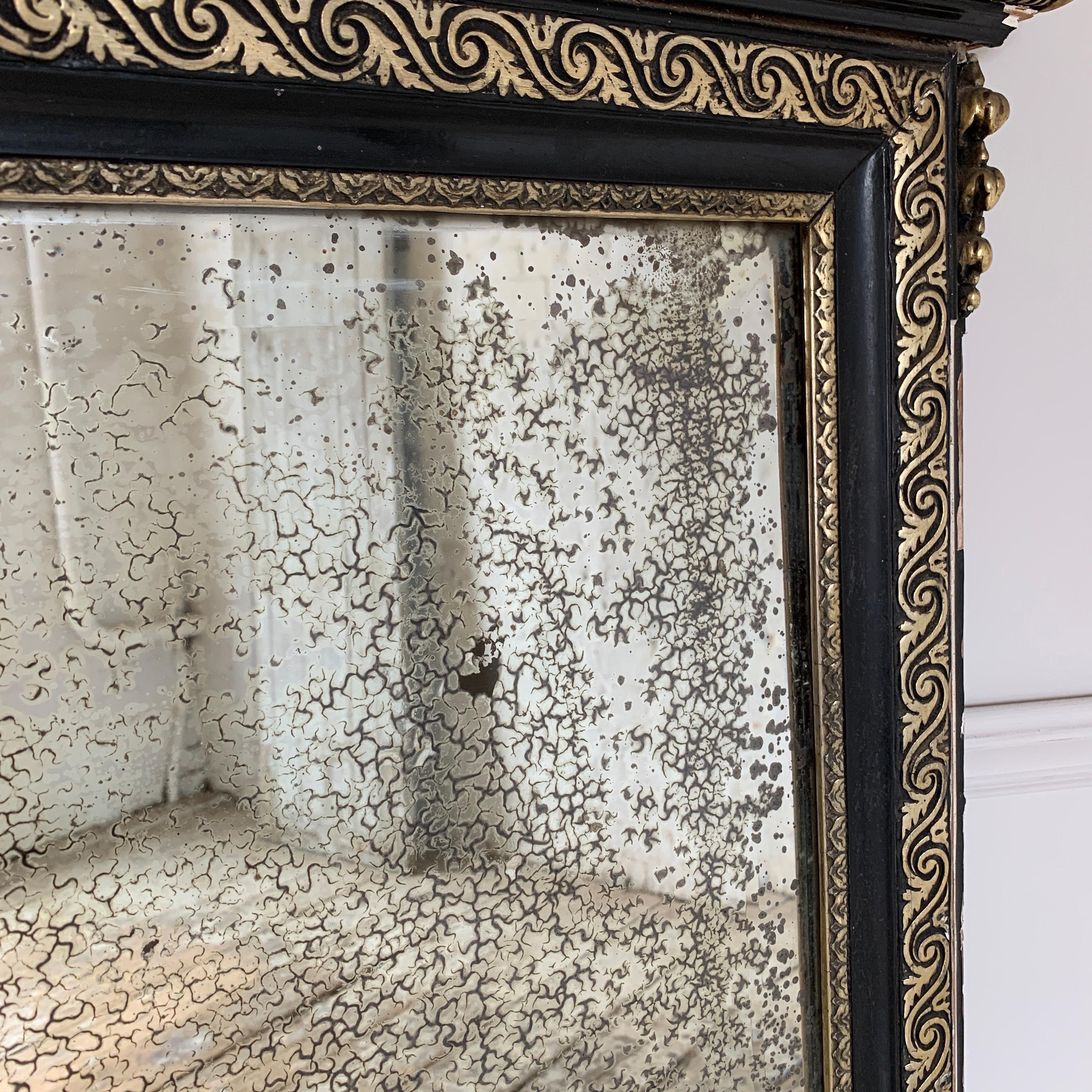 Stunning large Victorian mantle mirror
French, circa 1800s
130cm height, 113cm width, 7 depth. Mirror size, 99cm height, 94cm width
The mirror is silver backed dating late 1800s
Bevelled glass
The mirror is very heavily foxed in the most