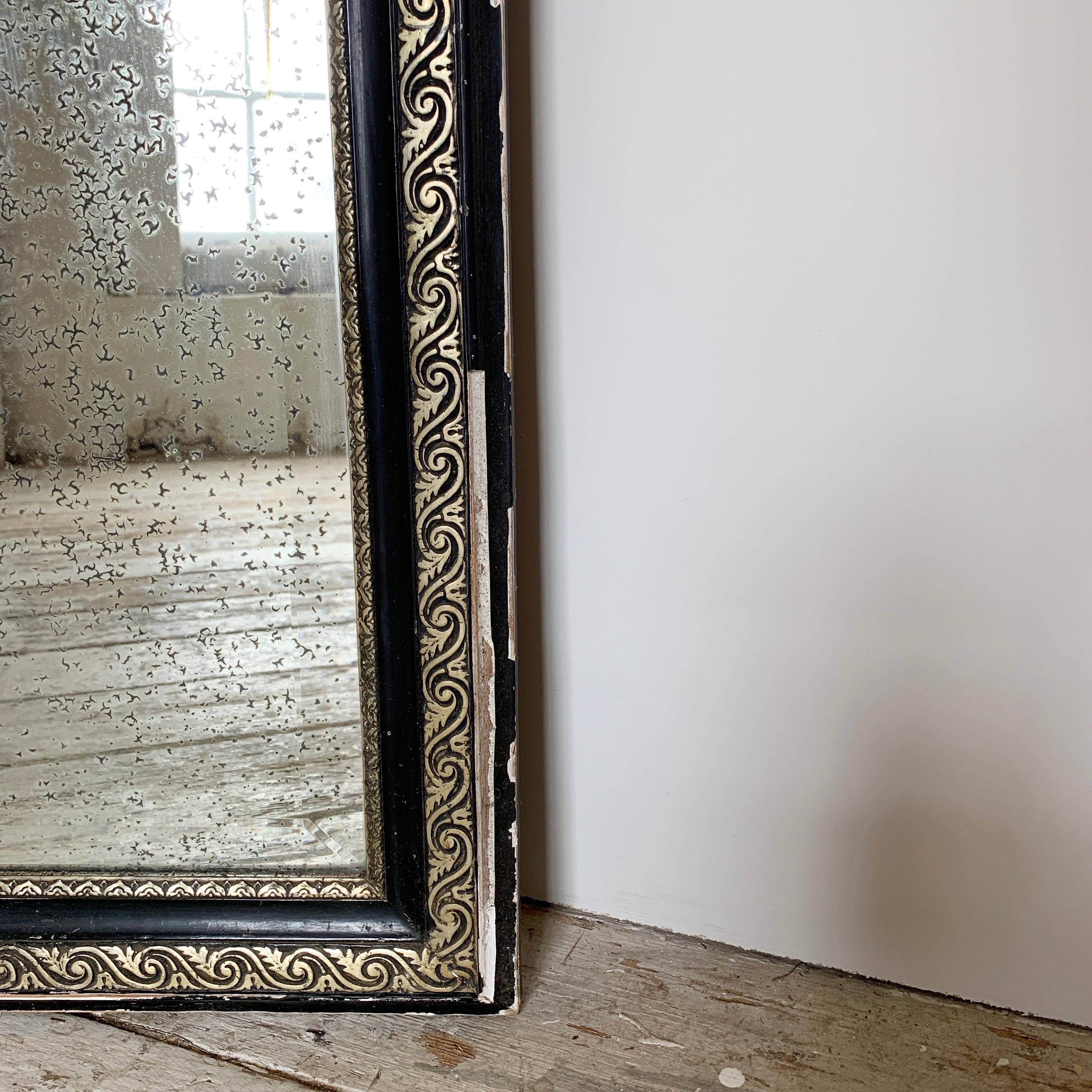 Antique Silver Backed Mantle Mirror, 1800s In Good Condition In Hastings, GB