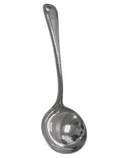 Antico mestolo per Sauce in argento con motivo a perline Londra 1877 Francis Higgins