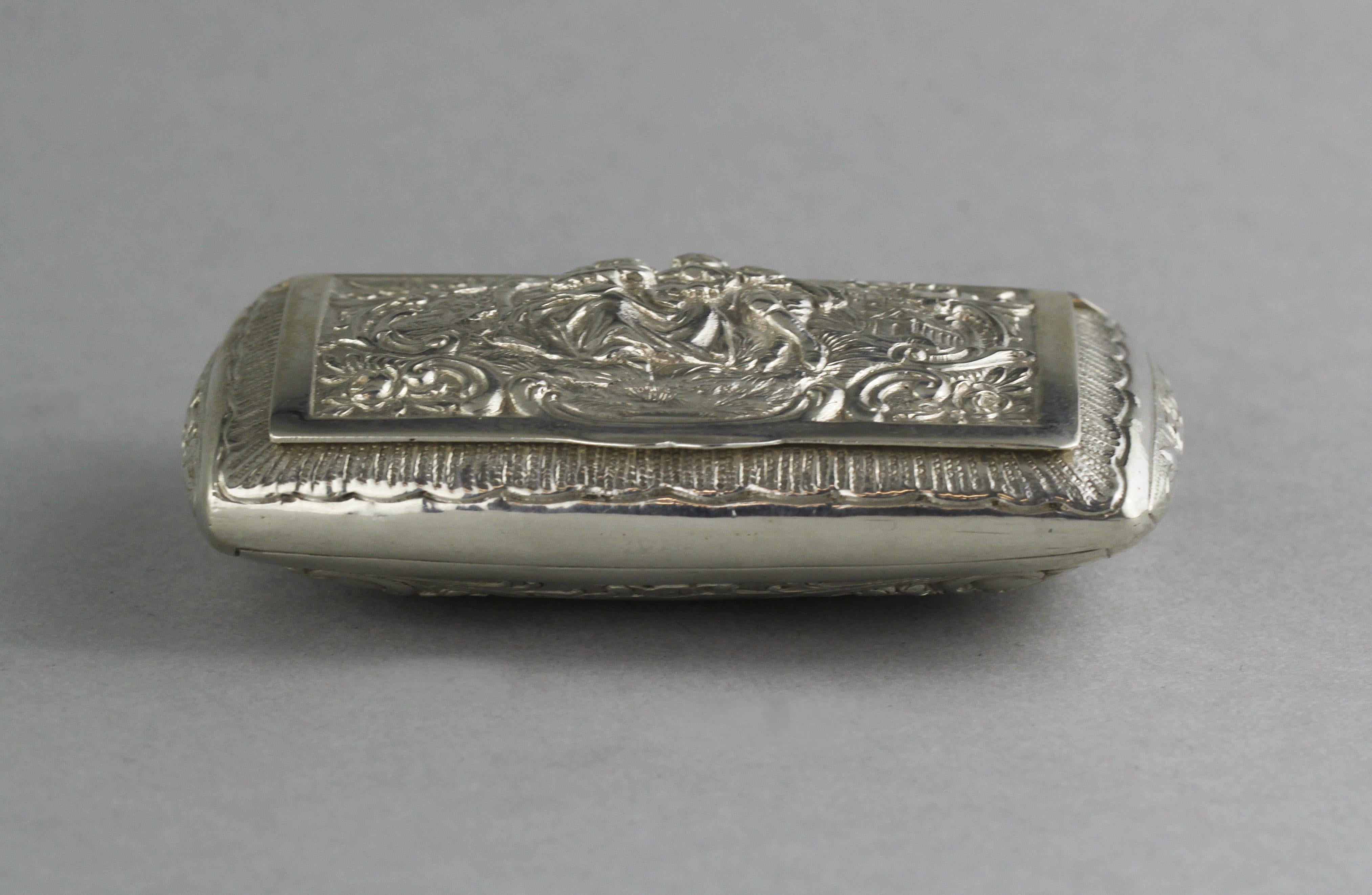Antique Silver Belgian Early 20th Century Snuff Box 1