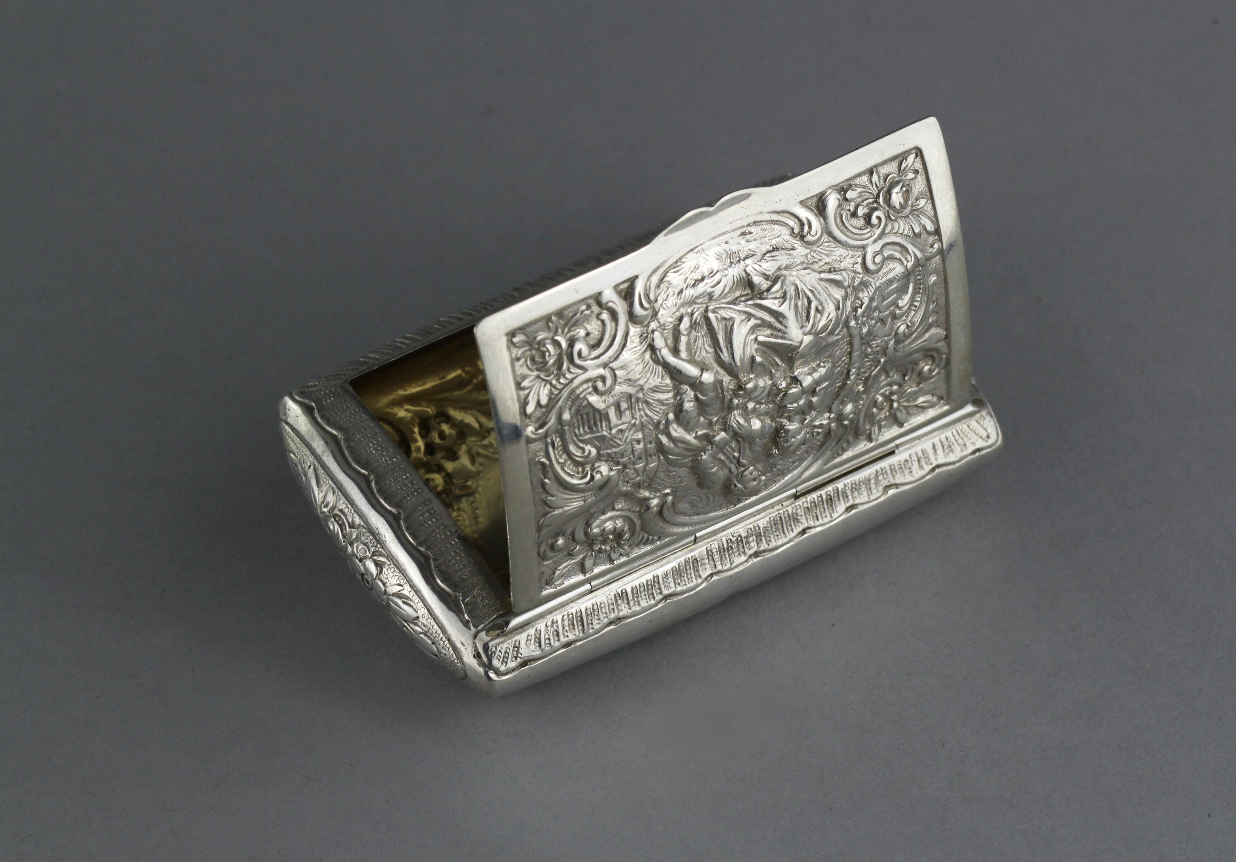 Antique Silver Belgian Early 20th Century Snuff Box 3