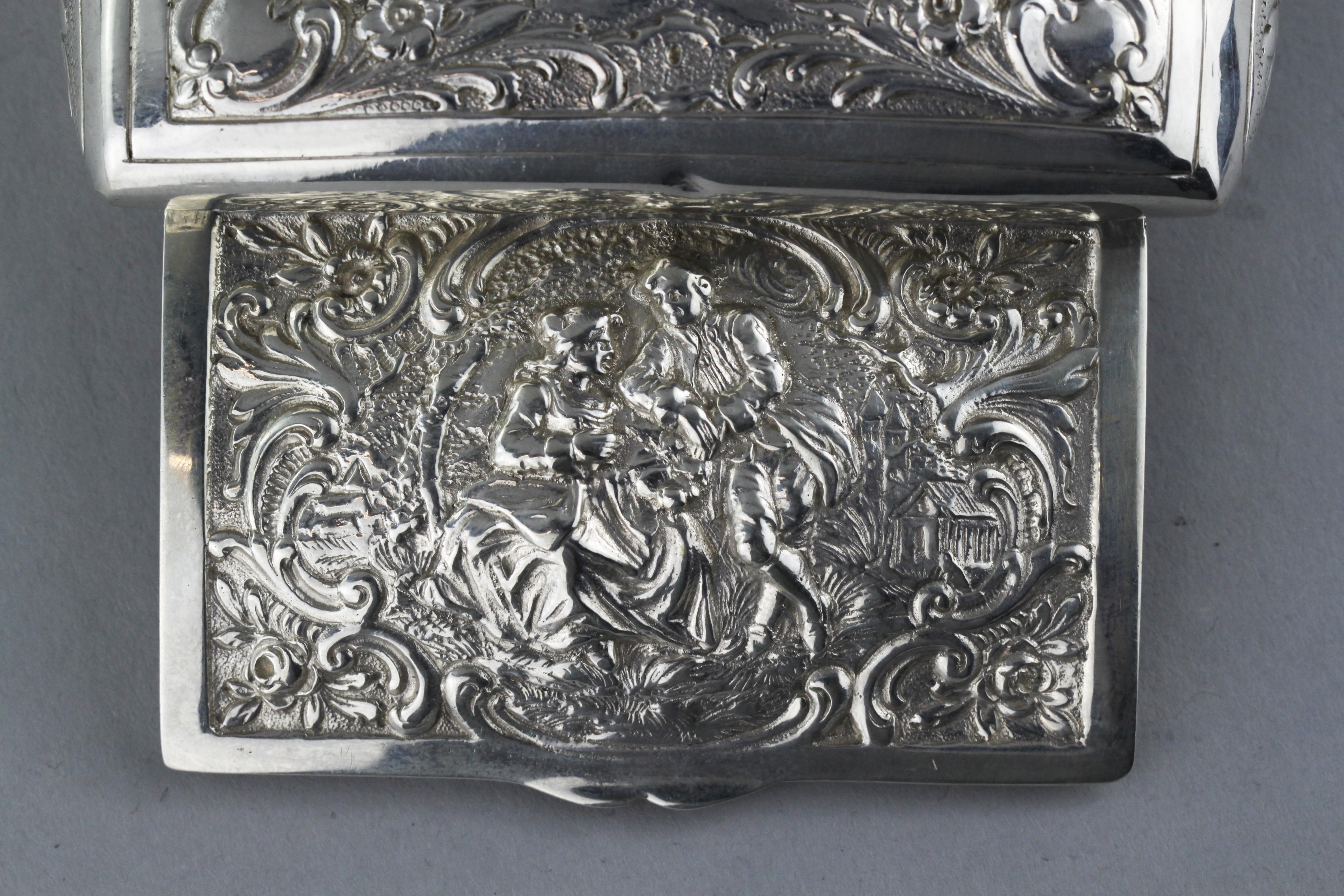 Antique Silver Belgian Early 20th Century Snuff Box 4