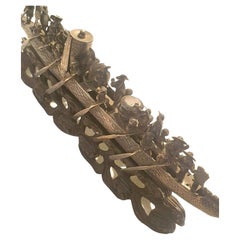 Antique Chinese Dynasty Silver Boat