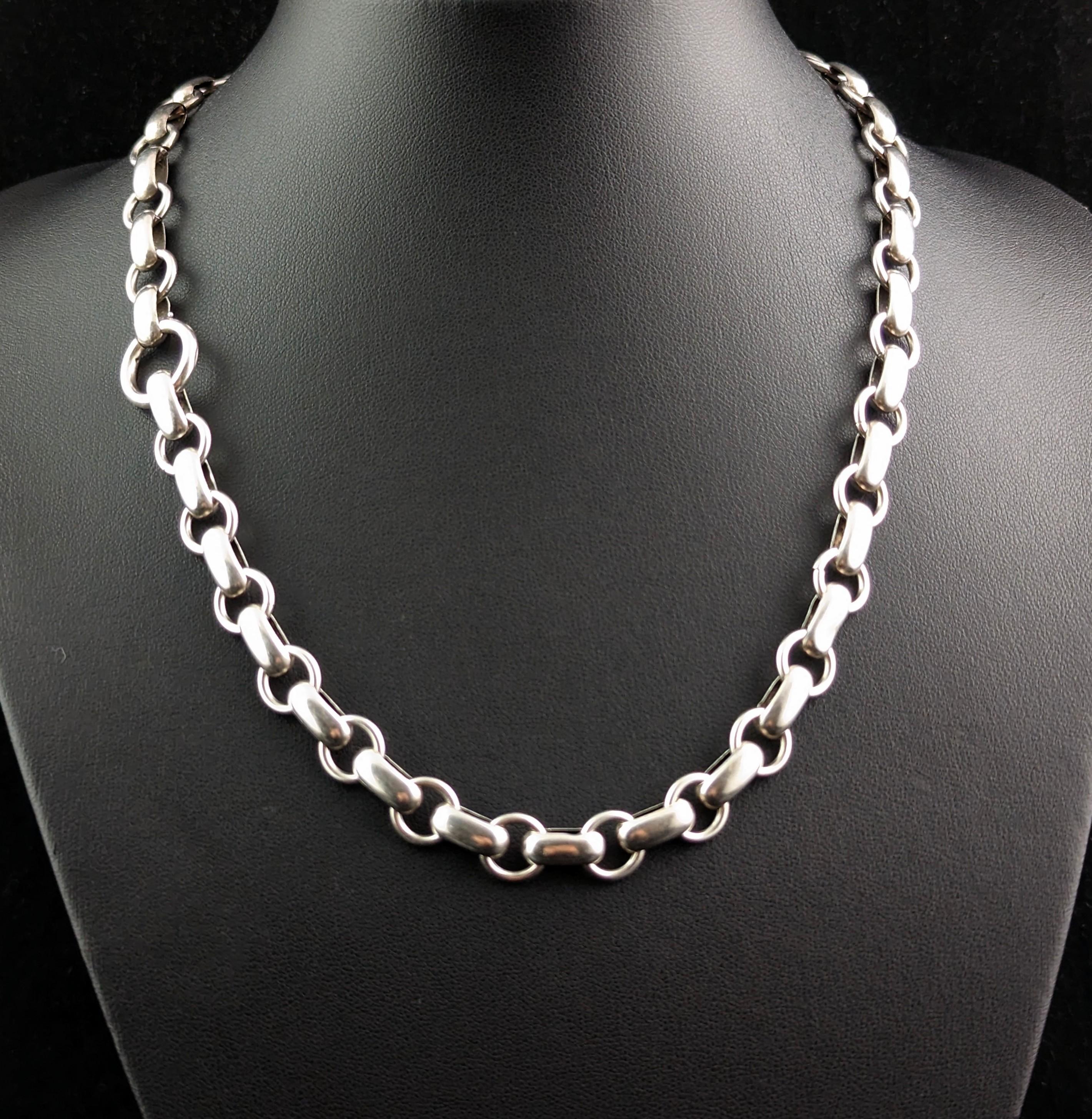 No antique jewellery collection is complete without an antique silver book chain necklace.

These are such versatile pieces of jewellery and are as wearable today as they were back in the Victorian era, rising to popularity in the Aesthetic era